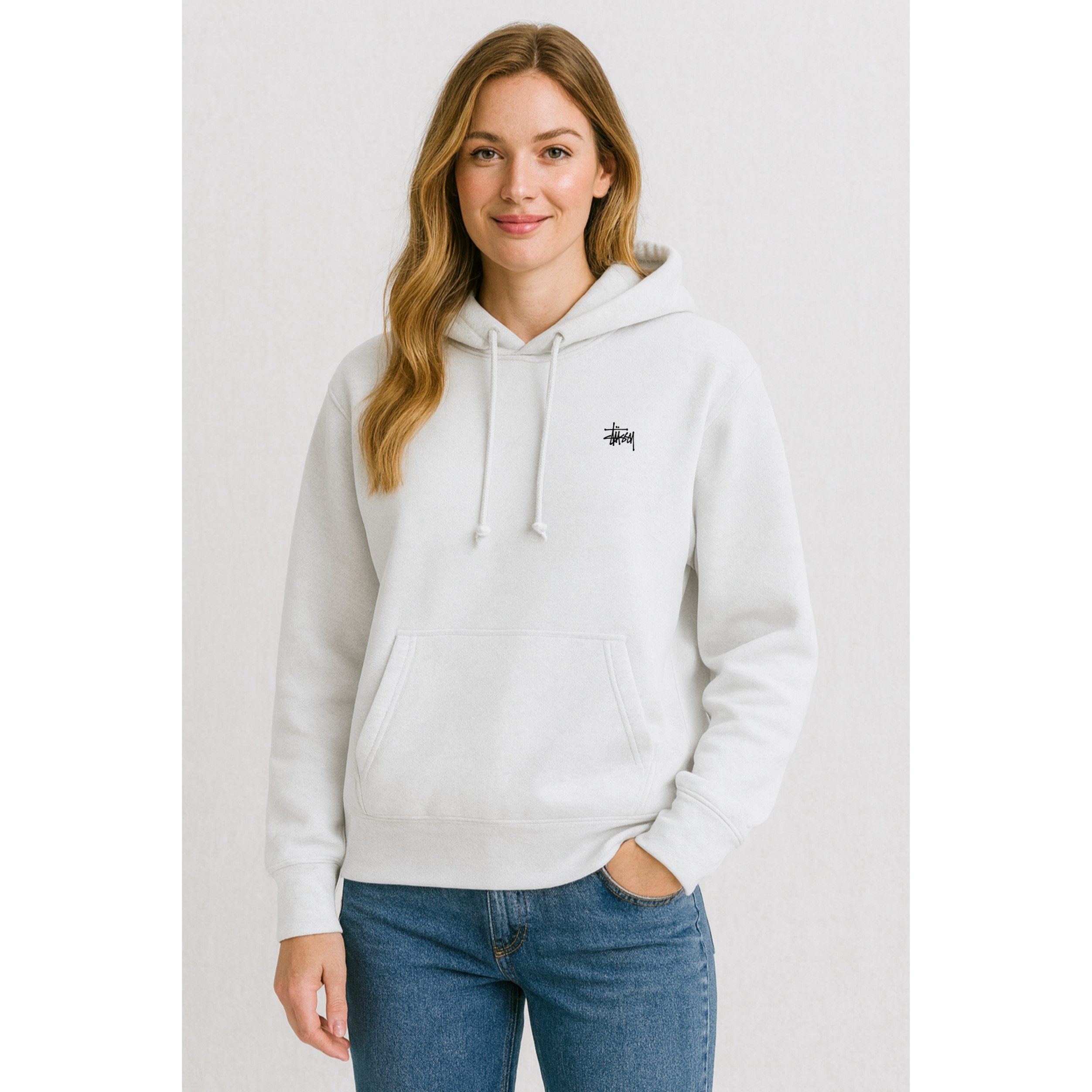 [STUSSY]스투시 베이직로고 기모 후드