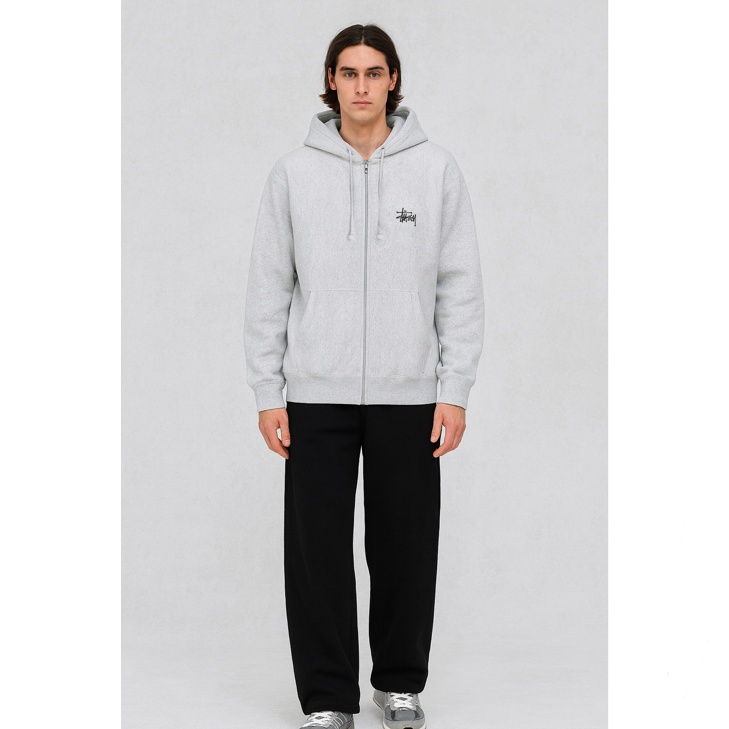 [STUSSY]스투시 베이직로고 후드 집업