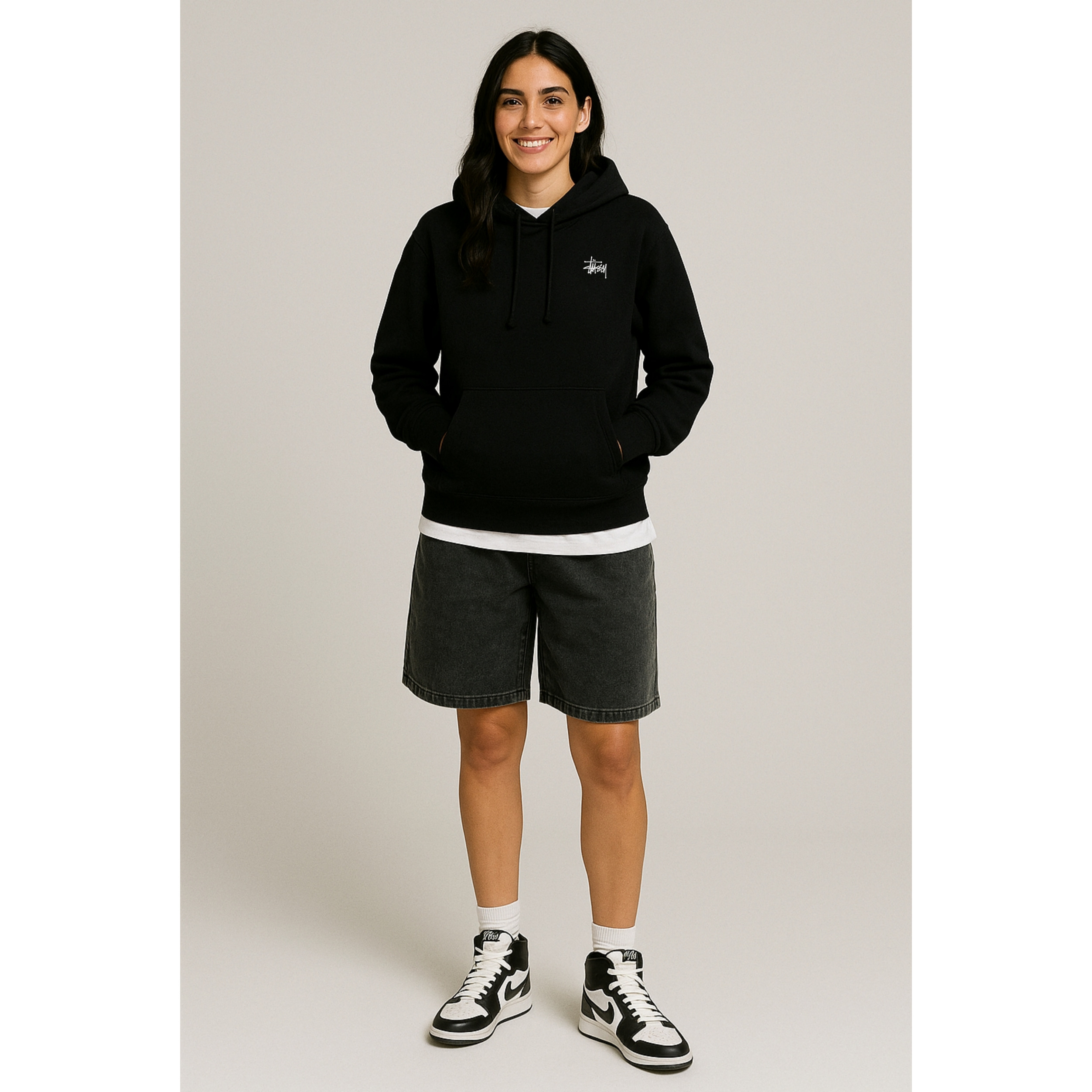 [STUSSY]스투시 베이직로고 기모 후드