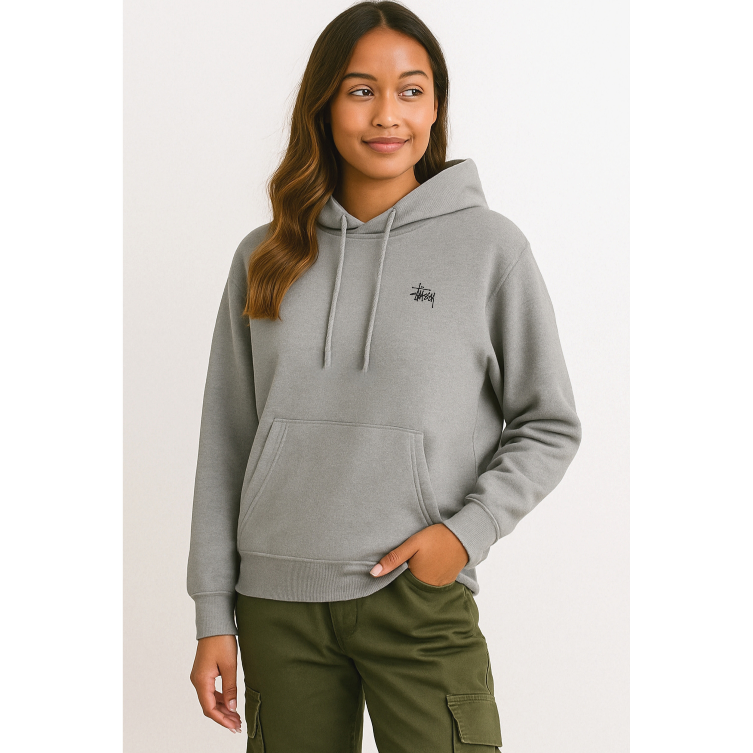 [STUSSY]스투시 베이직로고 기모 후드