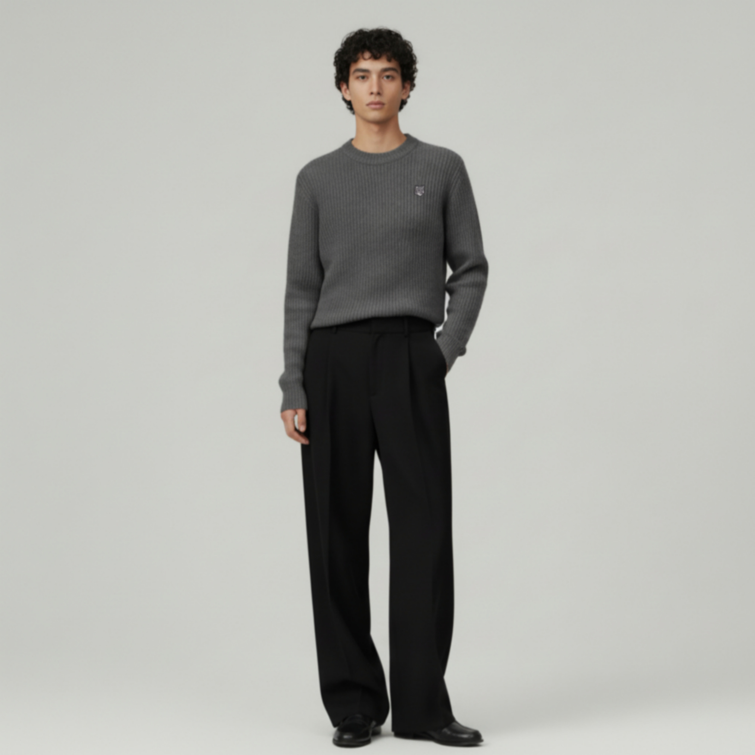 [Maison Kitsune]메종키츠네 폭스헤드 립드 니트 (25SS 봄 시즌 특가)