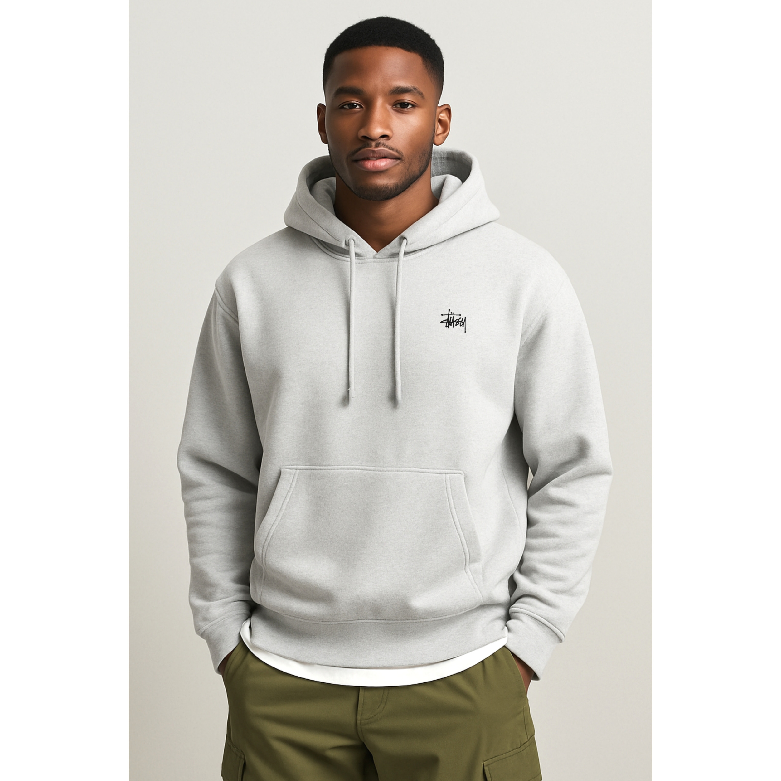 [STUSSY]스투시 베이직로고 기모 후드