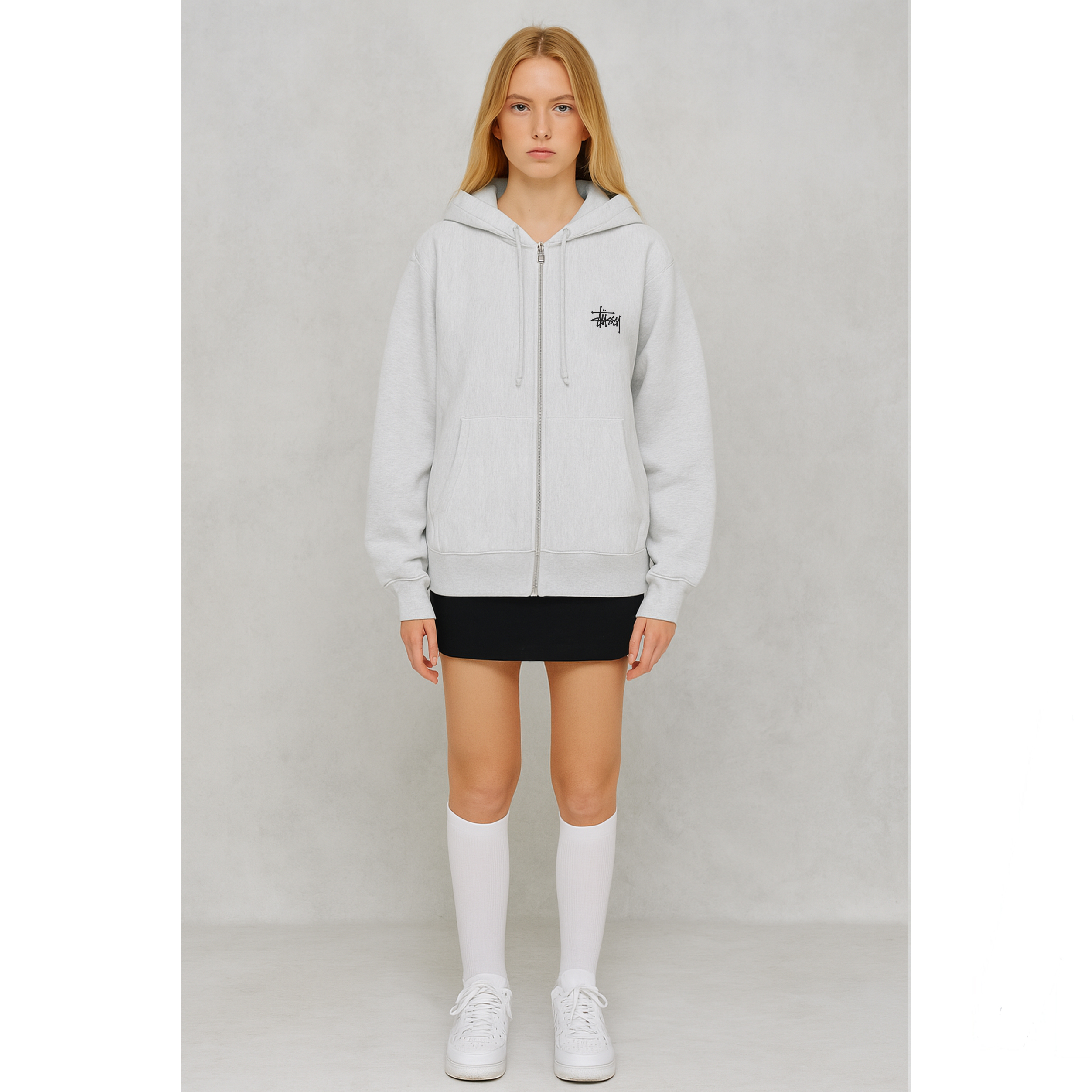 [STUSSY]스투시 베이직로고 후드 집업