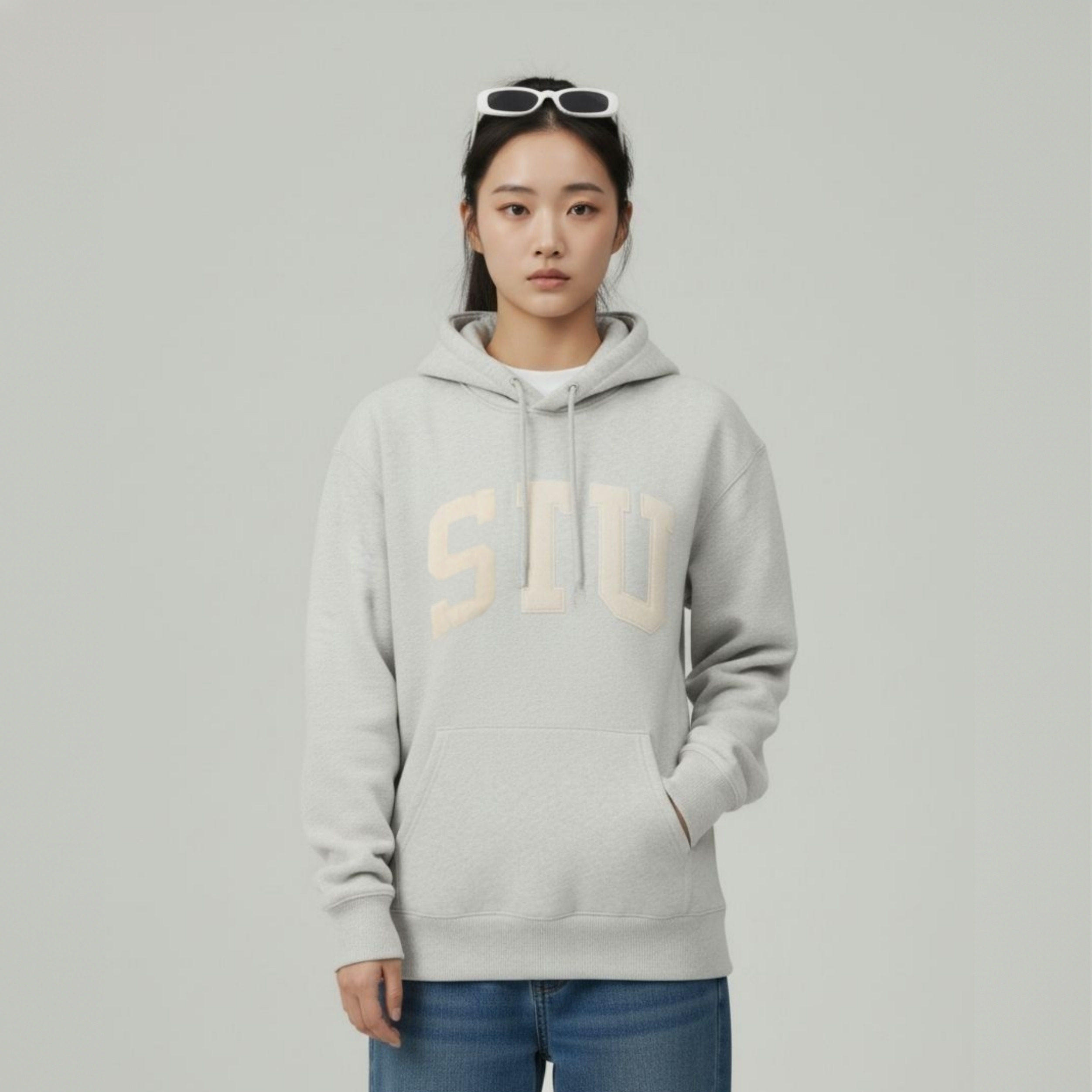 [STUSSY]스투시 아플리케 기모 후드
