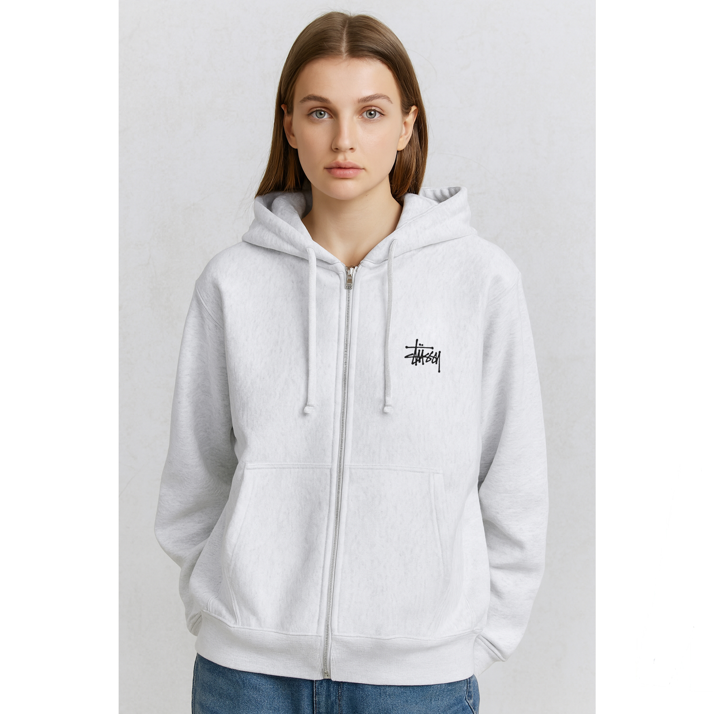 [STUSSY]스투시 베이직로고 후드 집업
