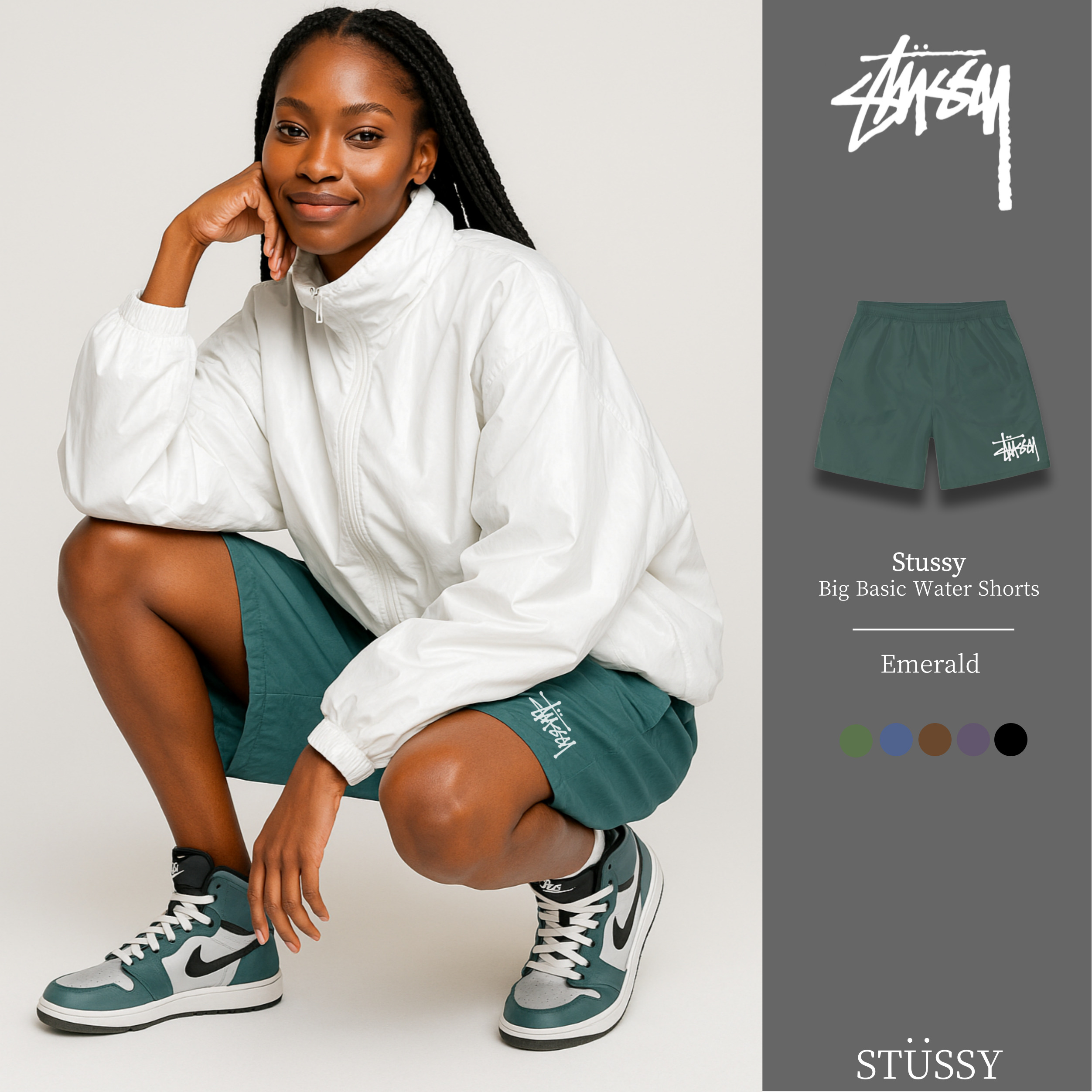 [STUSSY]스투시 빅 베이직 워터 쇼츠