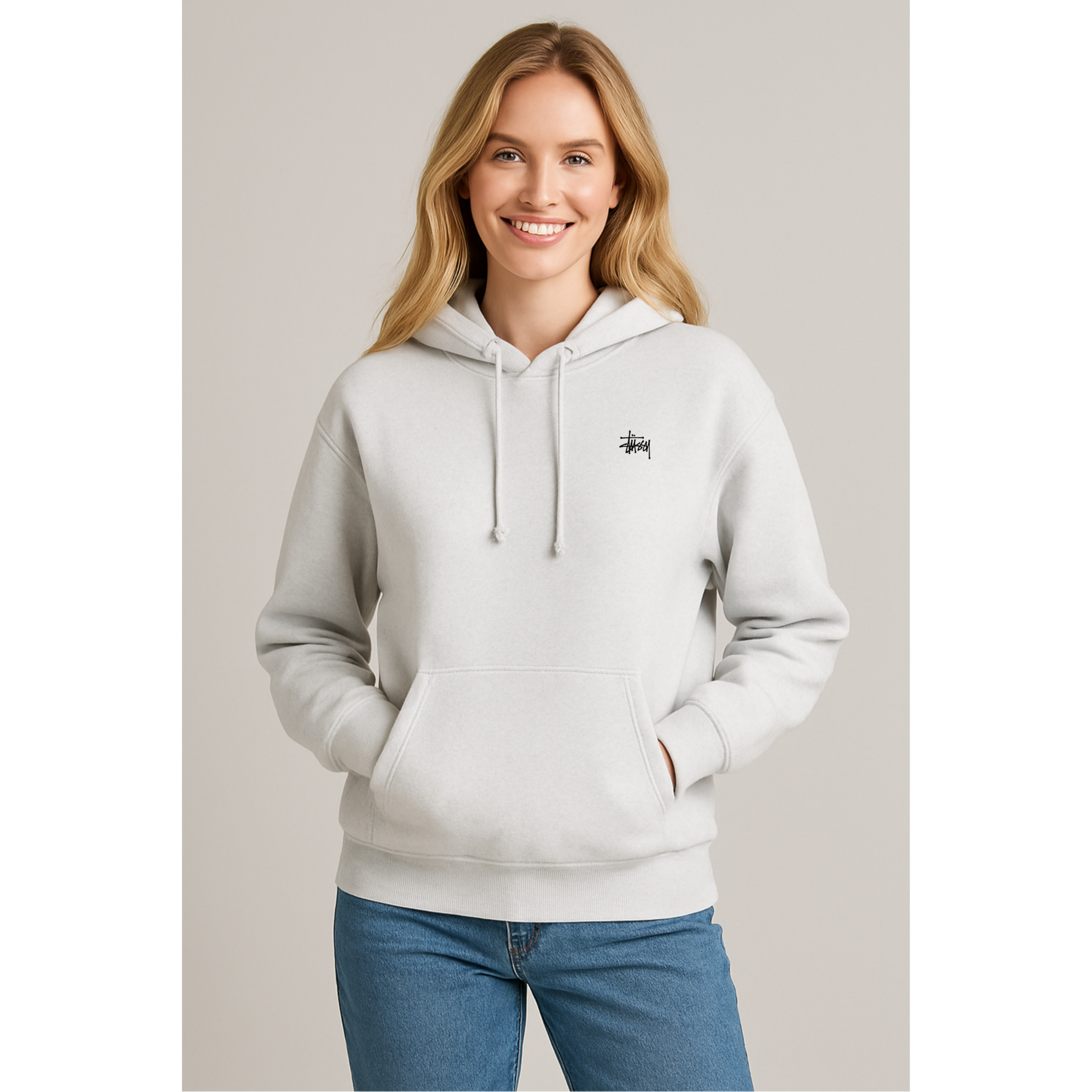 [STUSSY]스투시 베이직로고 기모 후드