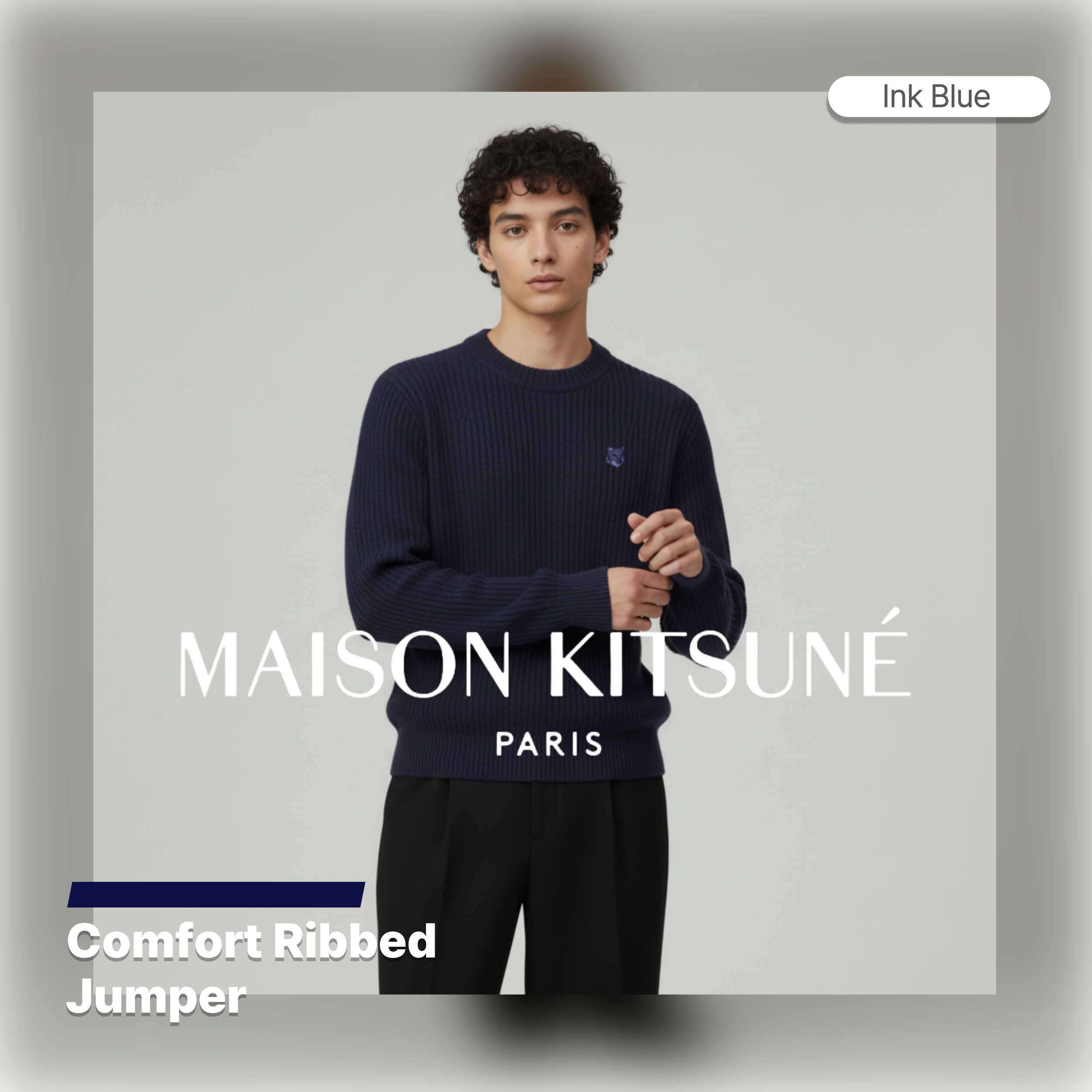 [Maison Kitsune]메종키츠네 폭스헤드 립드 니트 (25SS 봄 시즌 특가)