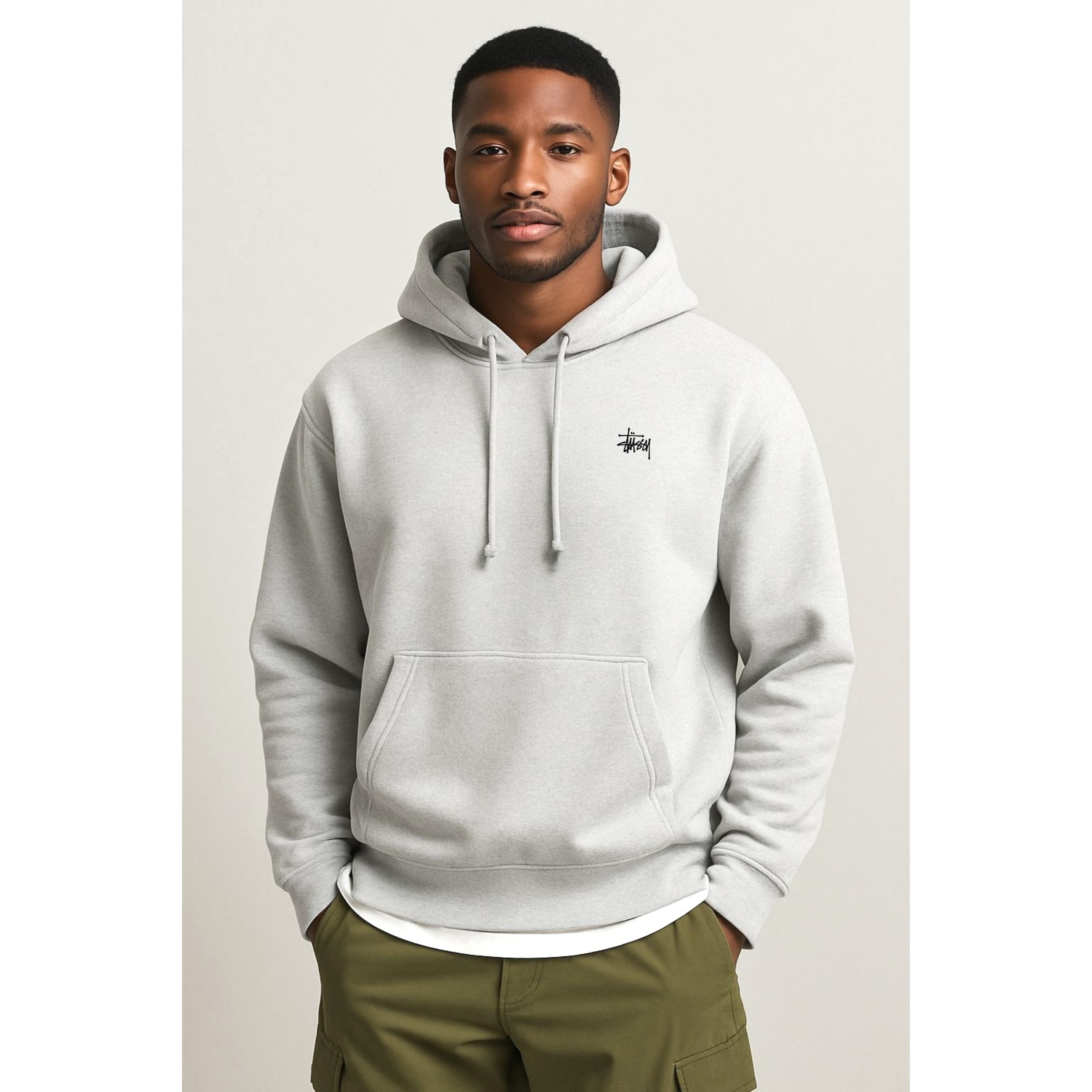 [STUSSY]스투시 베이직로고 기모 후드