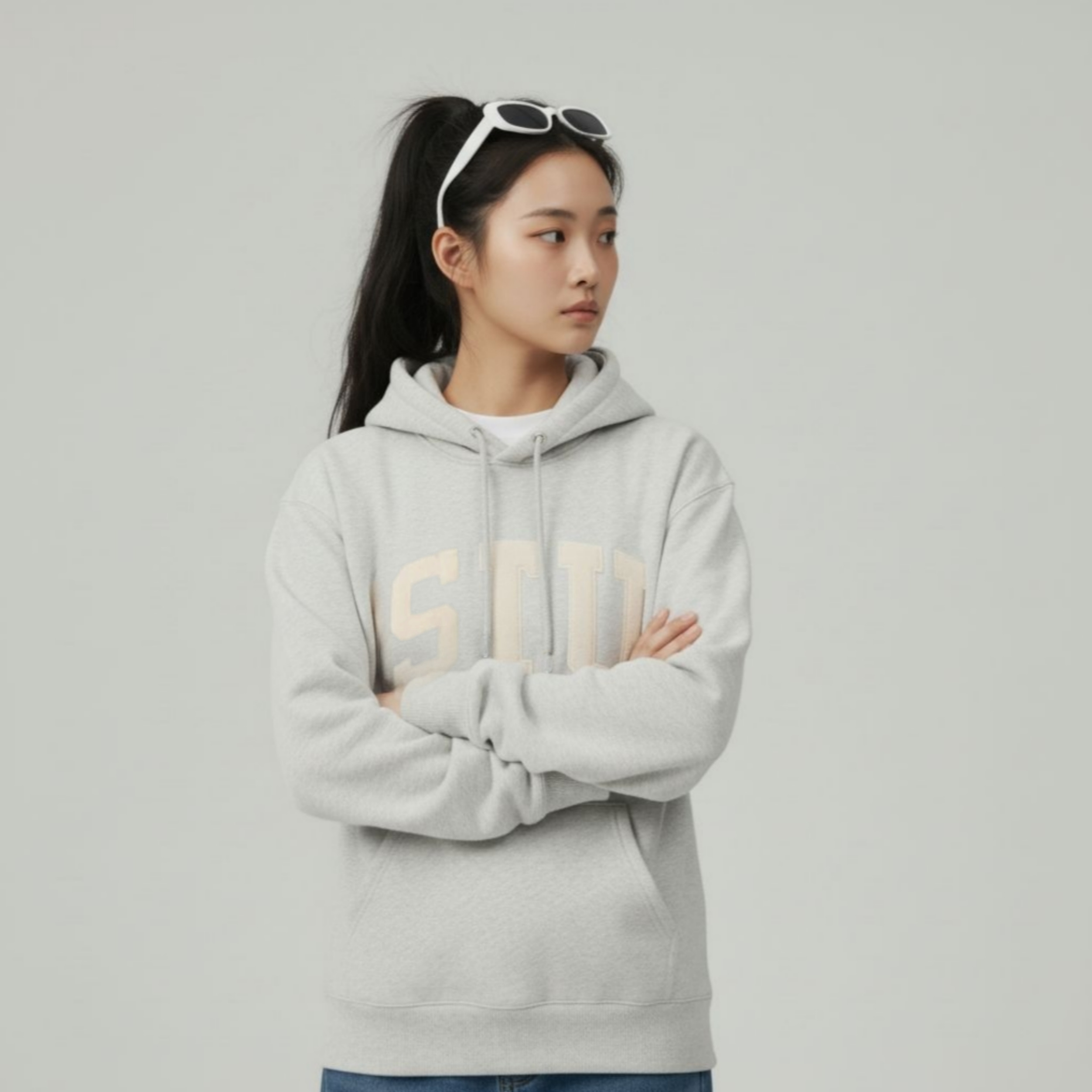[STUSSY]스투시 아플리케 기모 후드