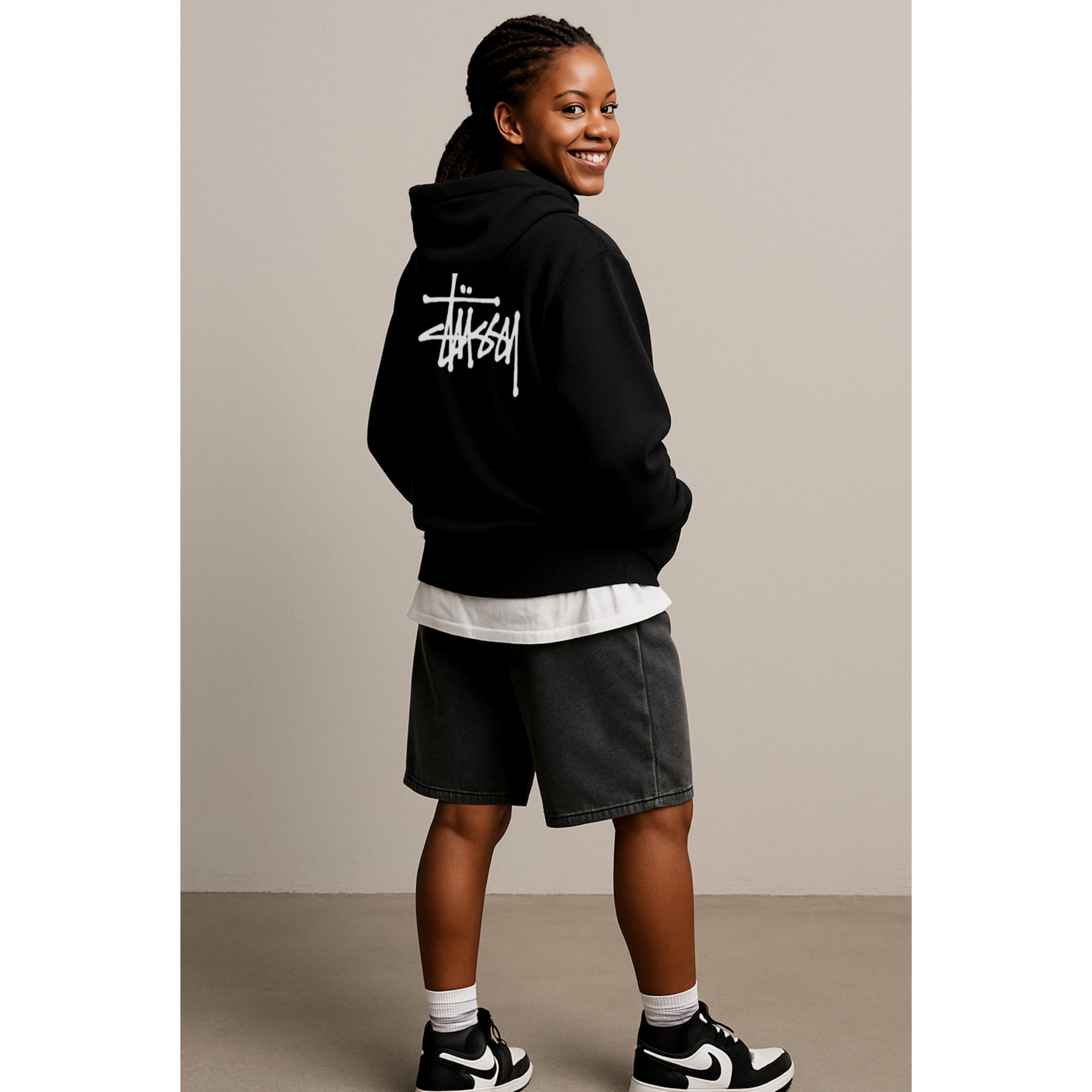 [STUSSY]스투시 베이직로고 기모 후드