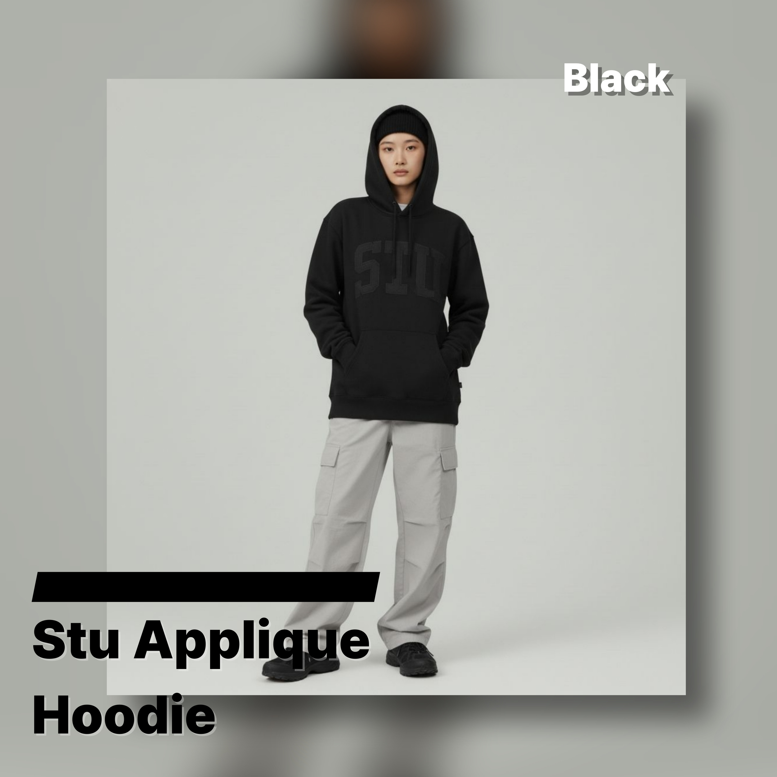 [STUSSY]스투시 아플리케 기모 후드