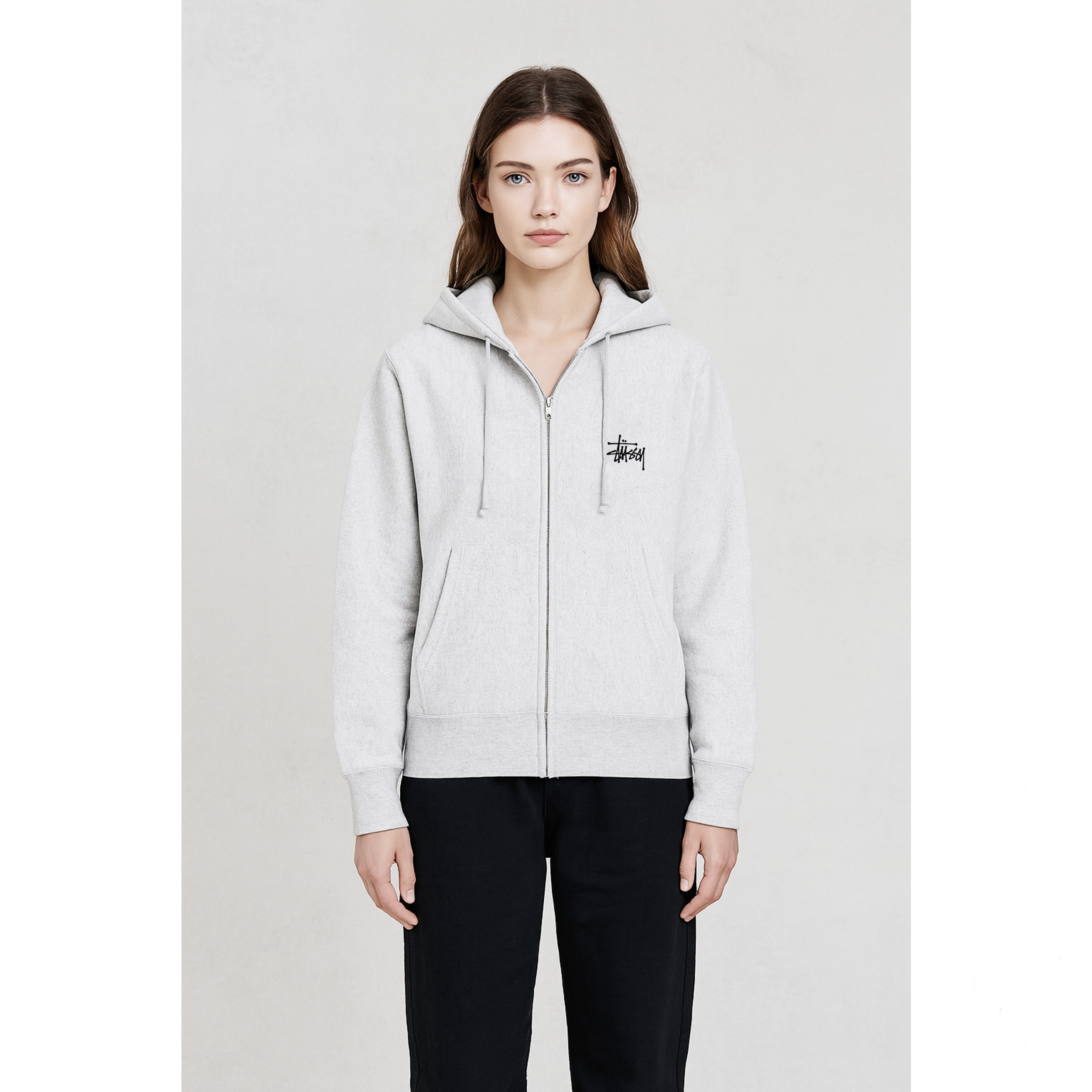 [STUSSY]스투시 베이직로고 후드 집업