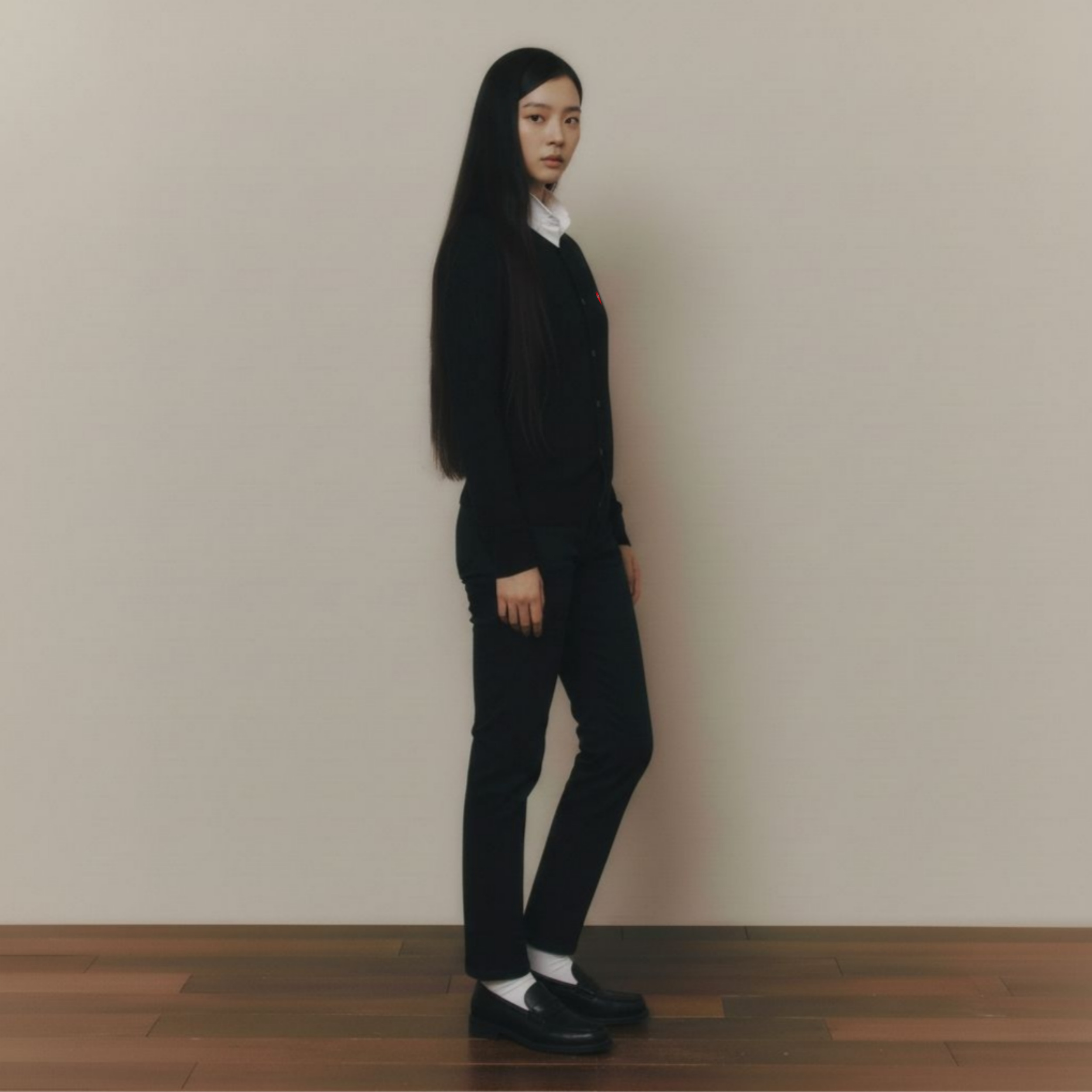 [CDG]꼼데가르송 레드와펜 U넥 가디건