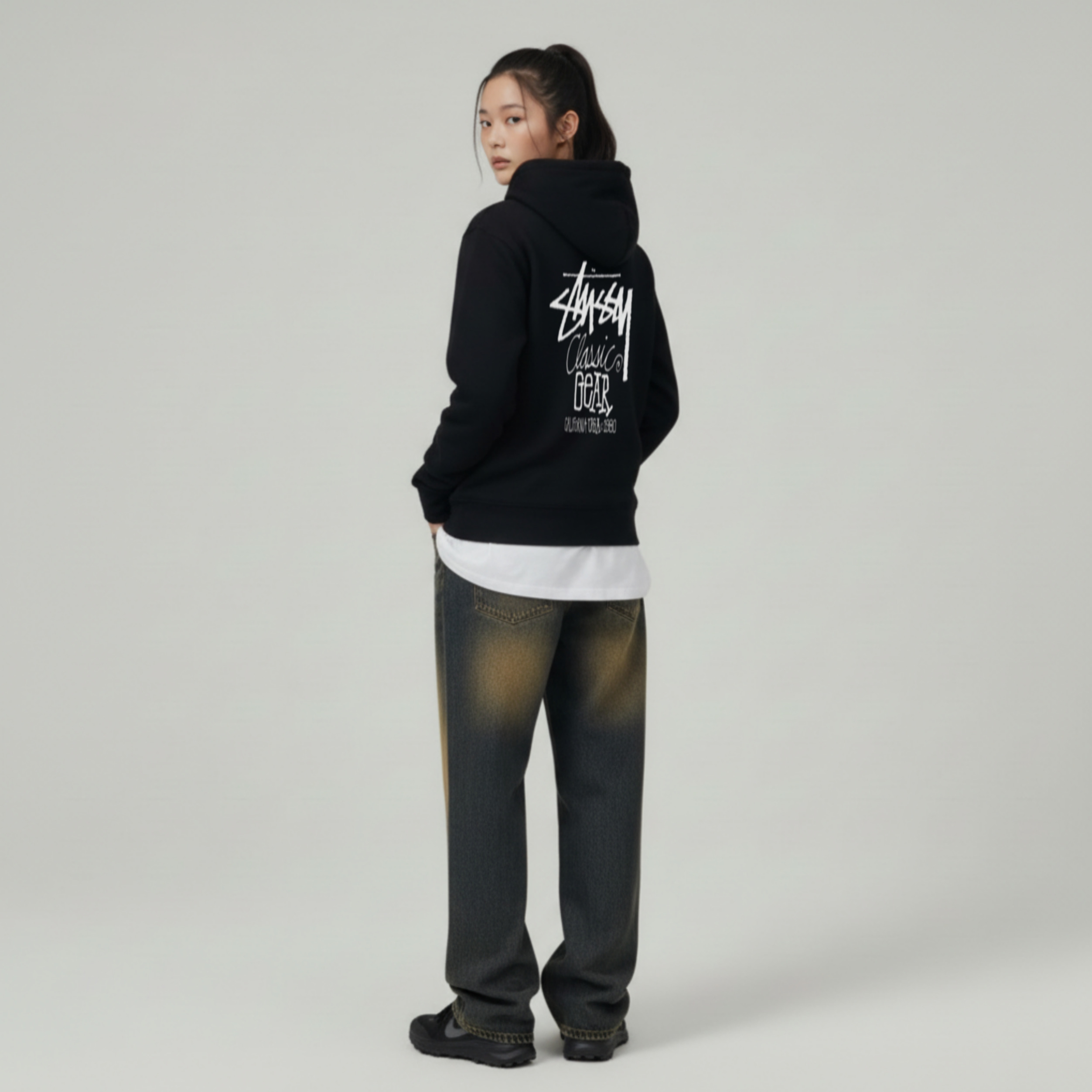 [STUSSY]스투시 클래식기어 기모 후드