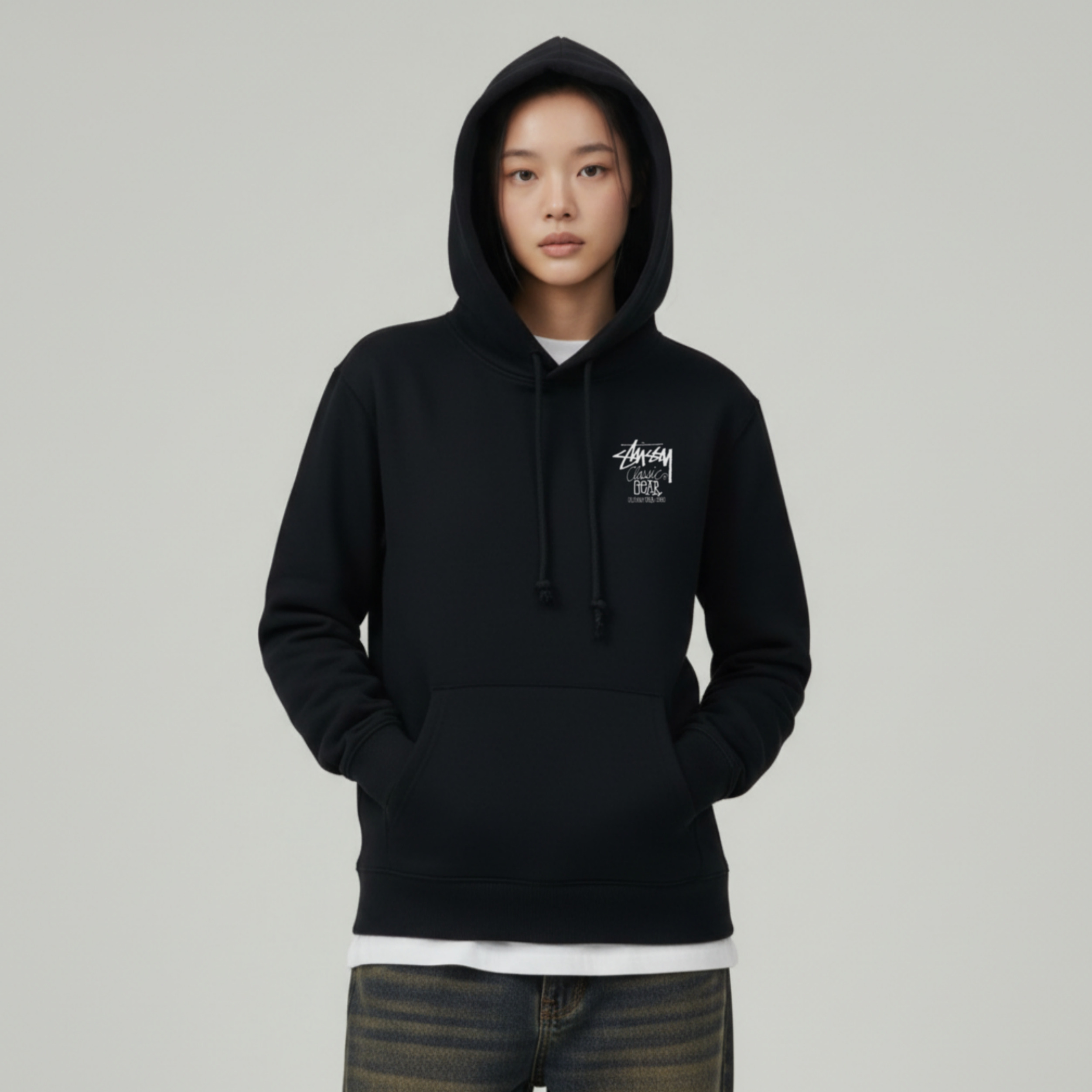 [STUSSY]스투시 클래식기어 기모 후드