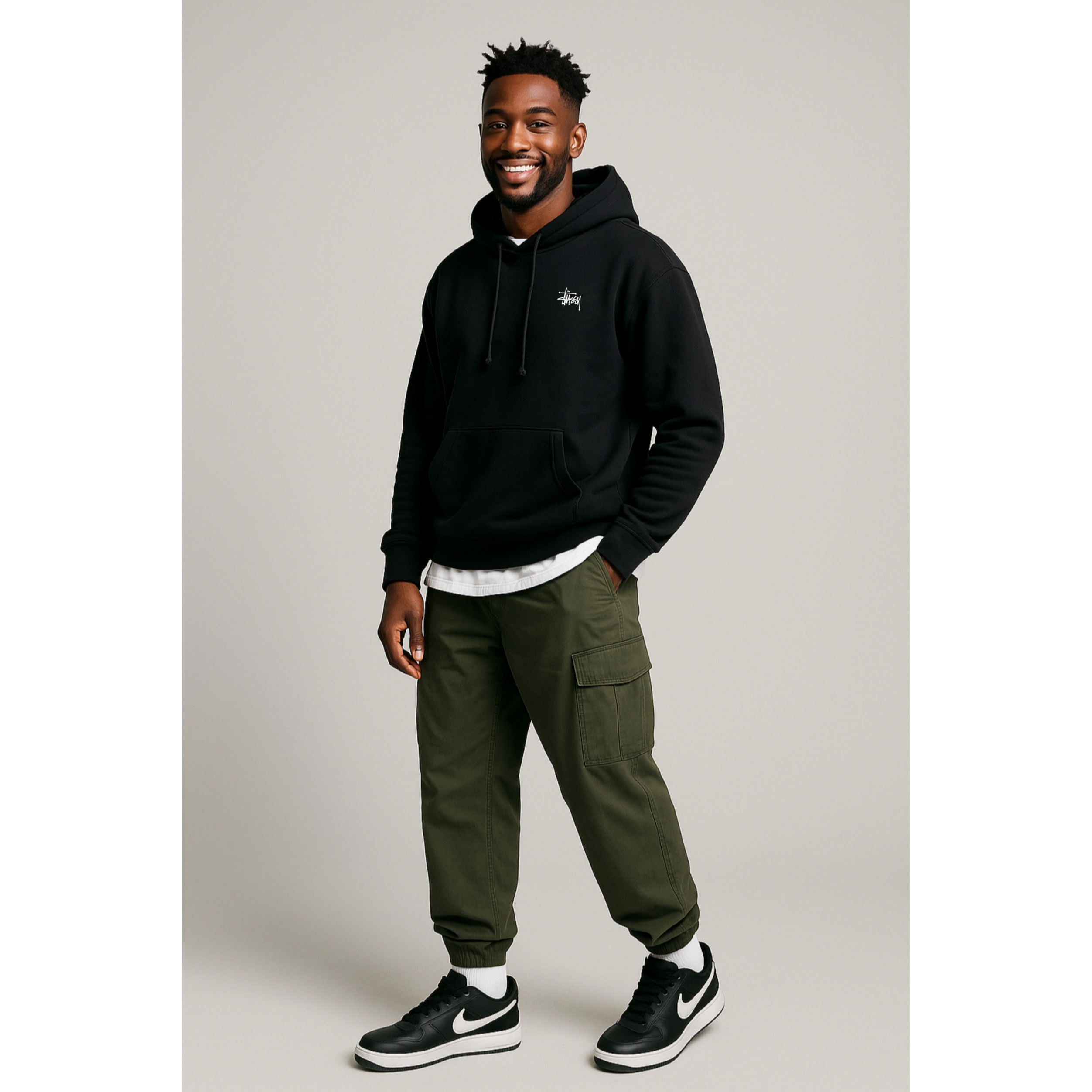 [STUSSY]스투시 베이직로고 기모 후드