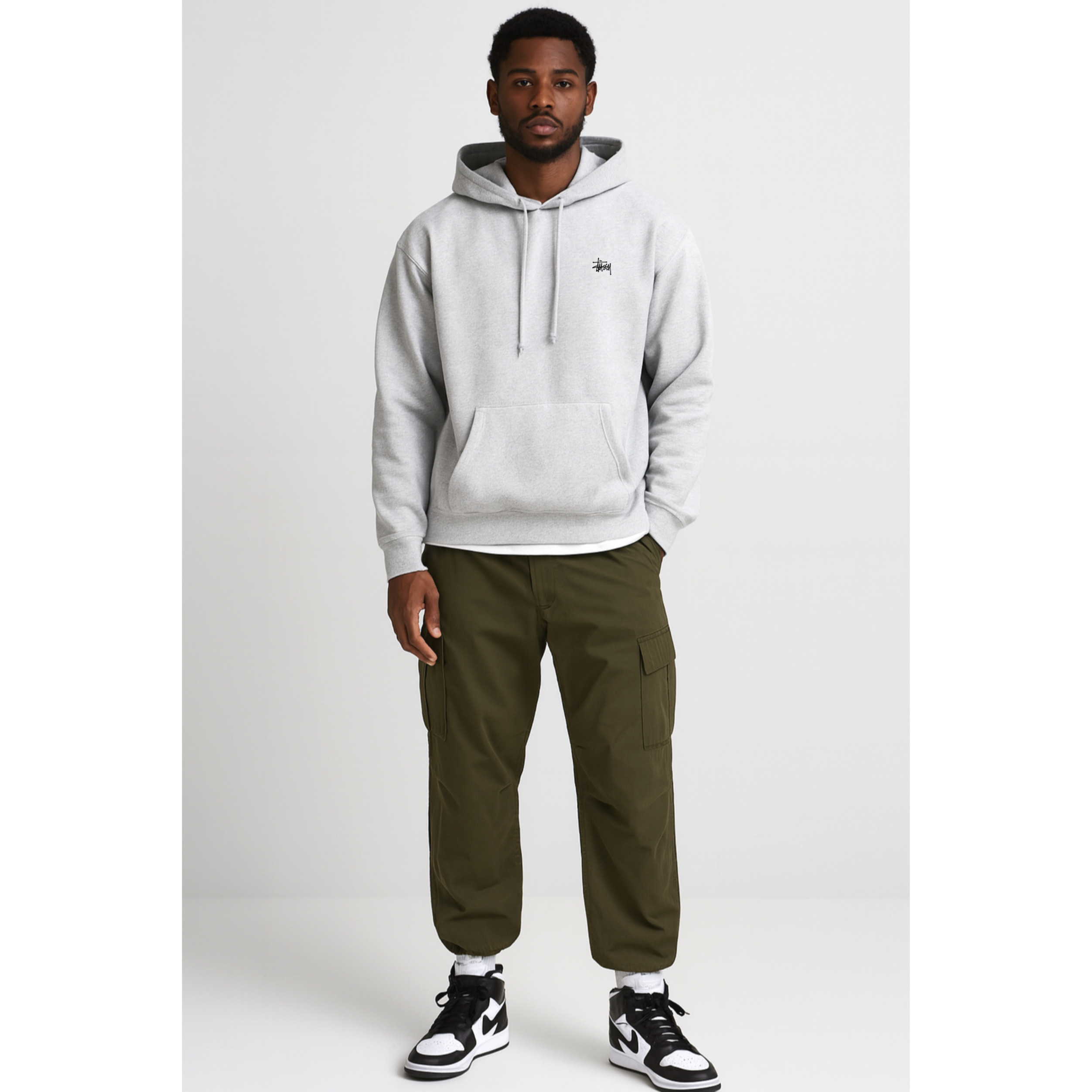 [STUSSY]스투시 베이직로고 기모 후드
