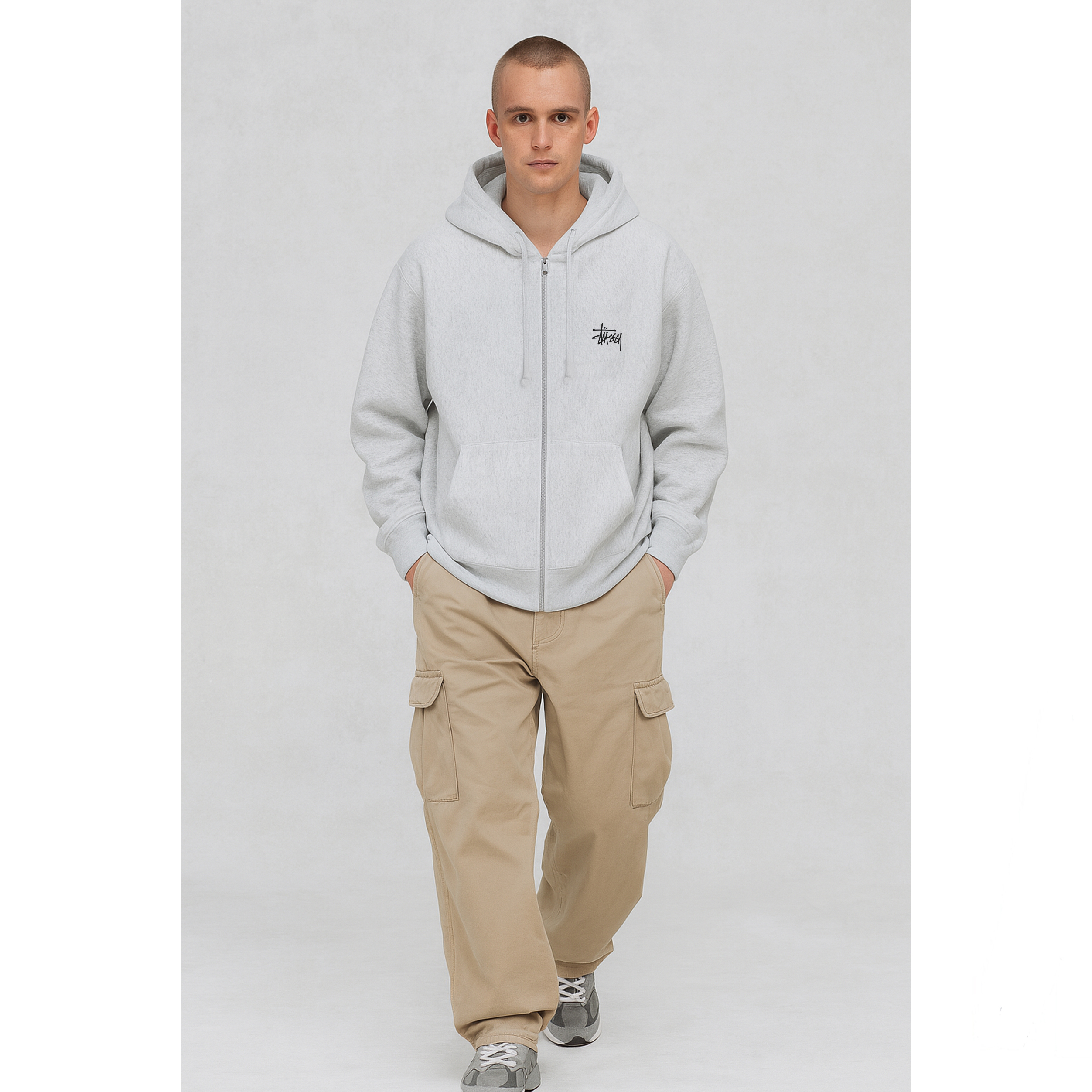 [STUSSY]스투시 베이직로고 후드 집업