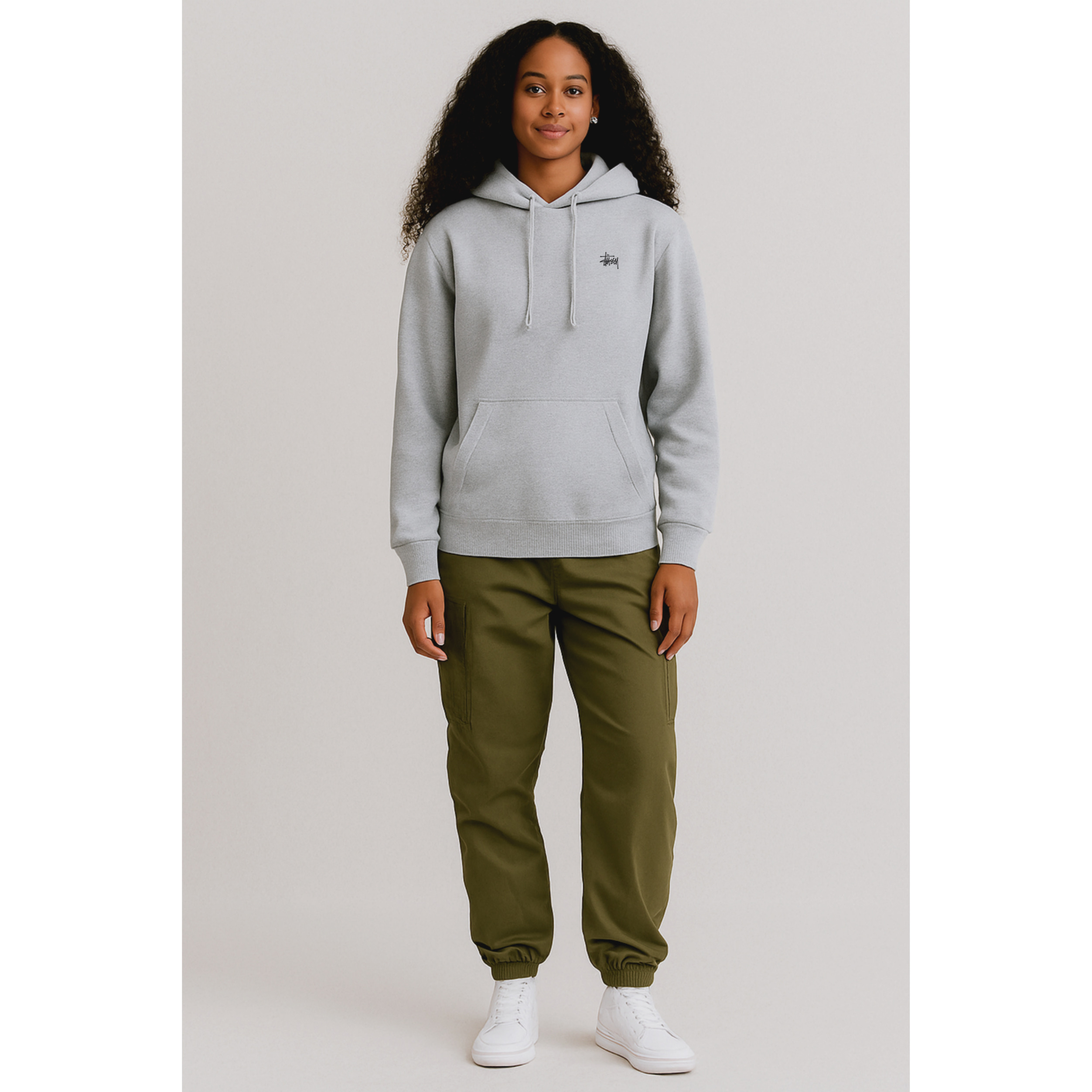 [STUSSY]스투시 베이직로고 기모 후드