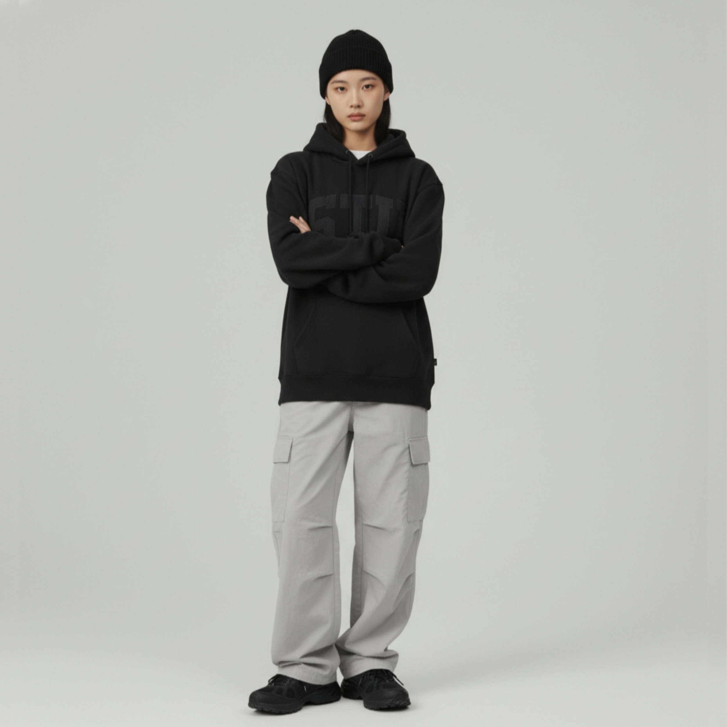[STUSSY]스투시 아플리케 기모 후드