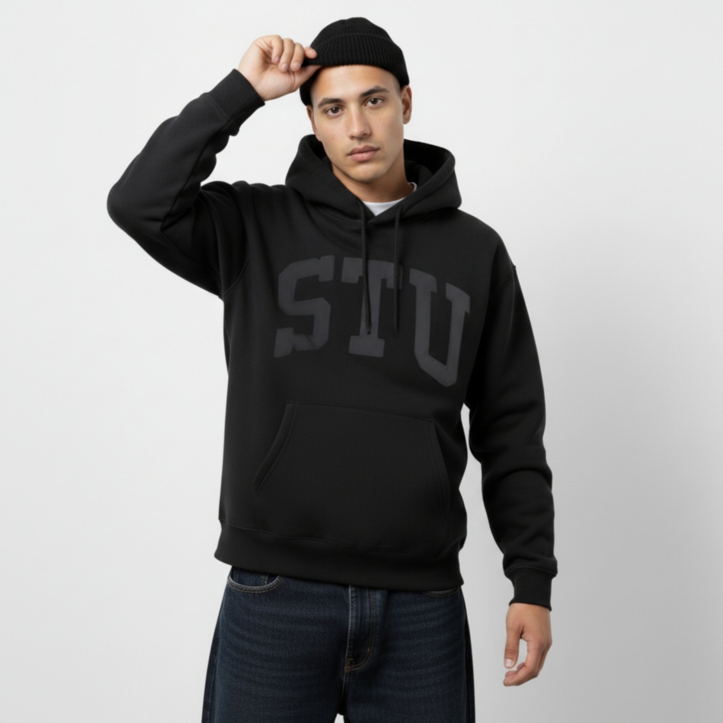 [STUSSY]스투시 아플리케 기모 후드