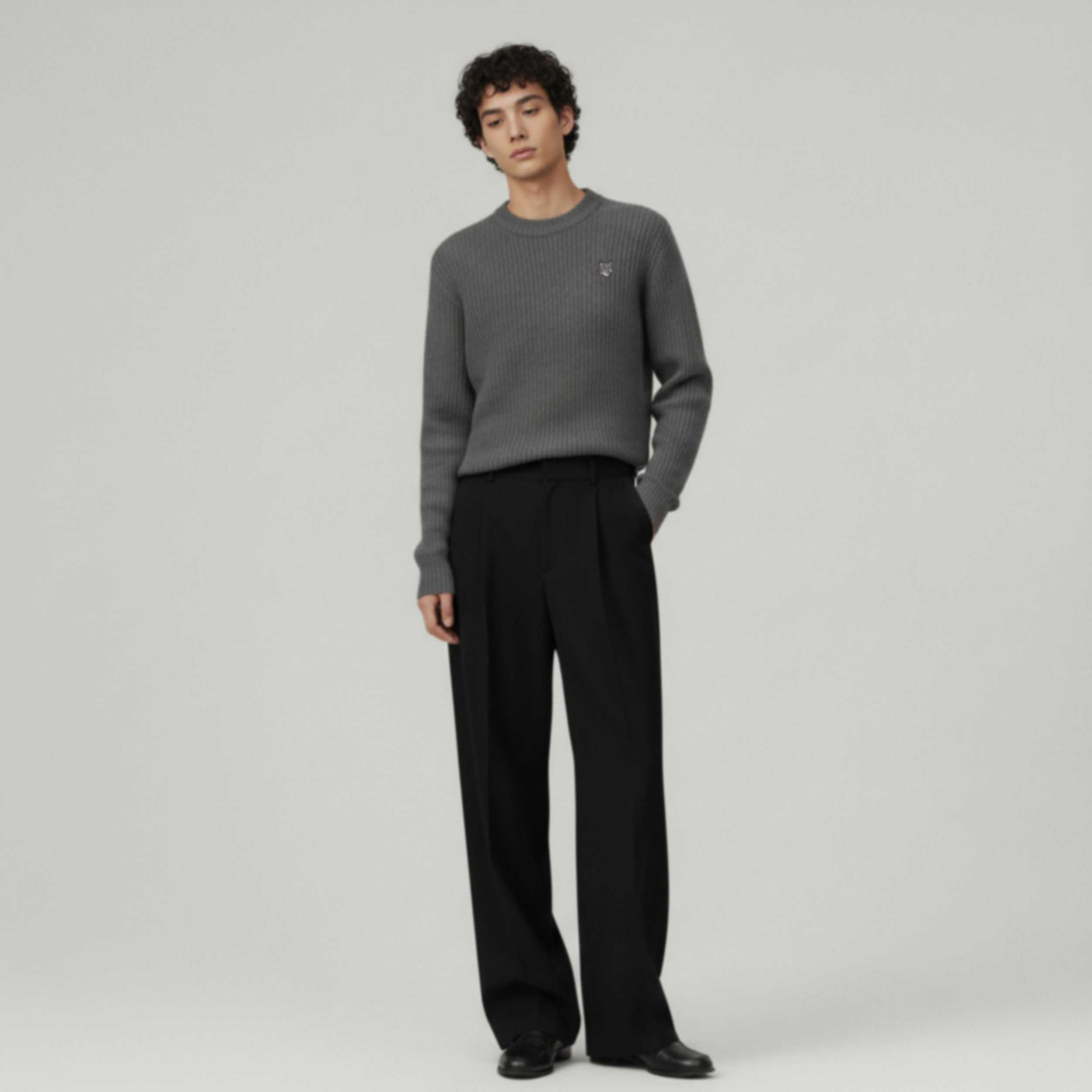 [Maison Kitsune]메종키츠네 폭스헤드 립드 니트 (25SS 봄 시즌 특가)