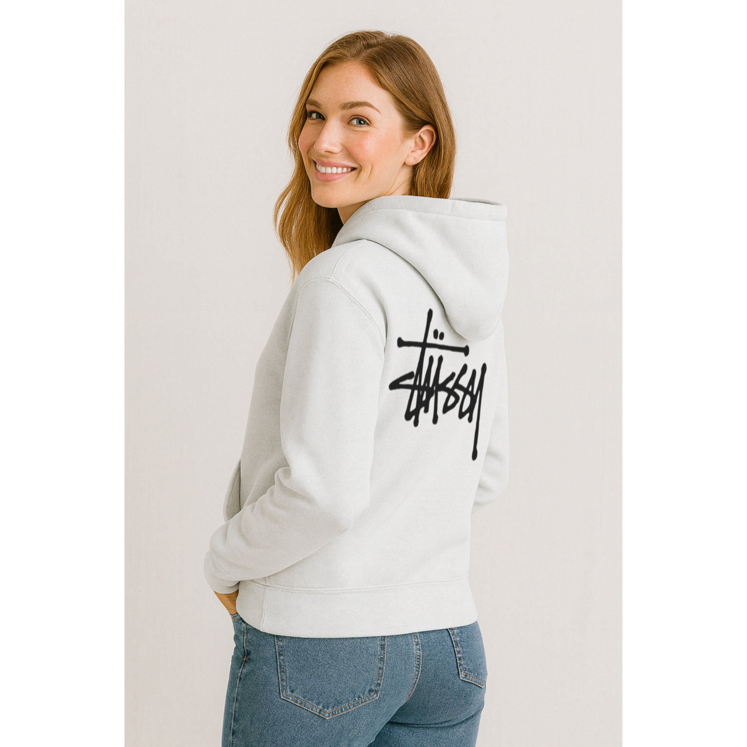 [STUSSY]스투시 베이직로고 기모 후드