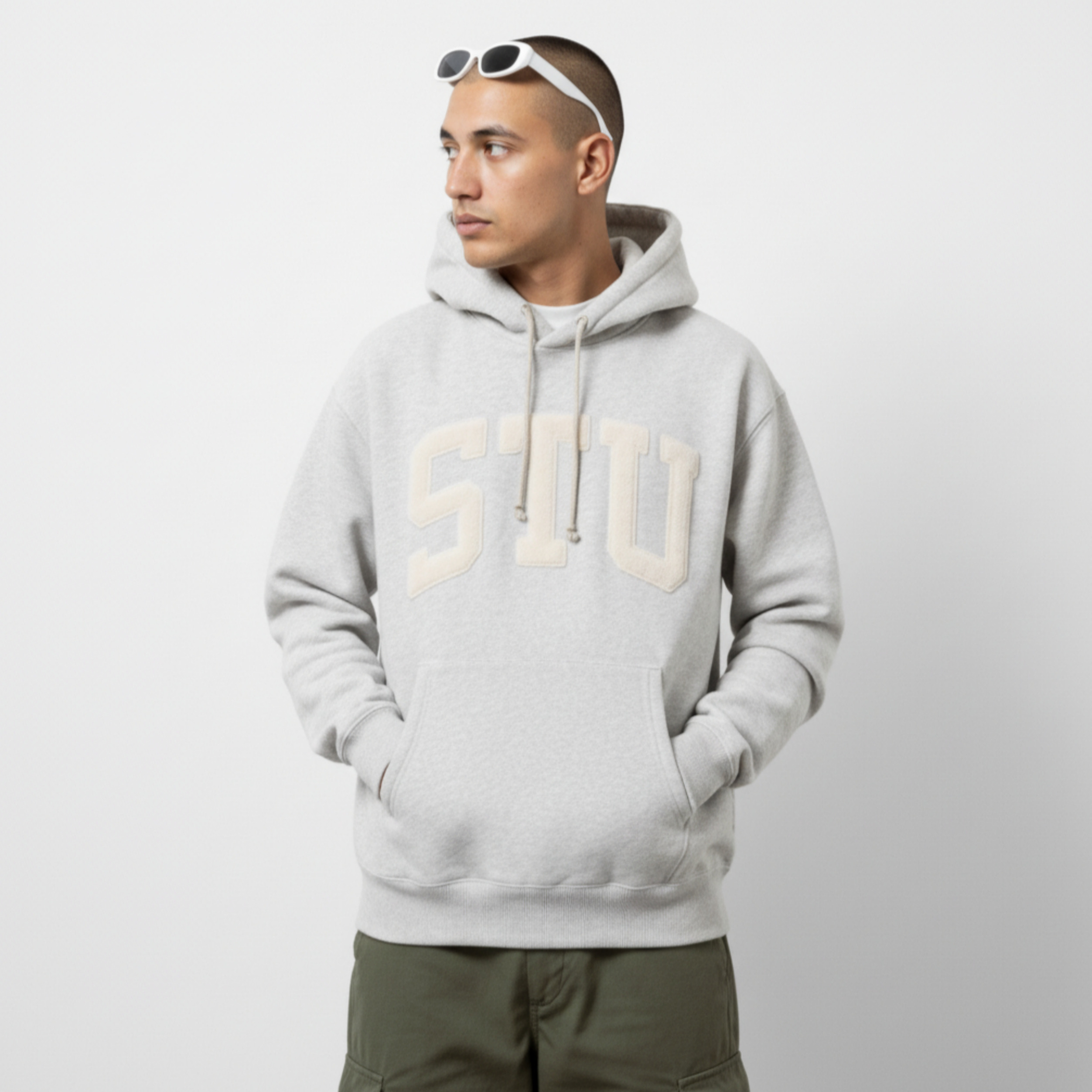 [STUSSY]스투시 아플리케 기모 후드