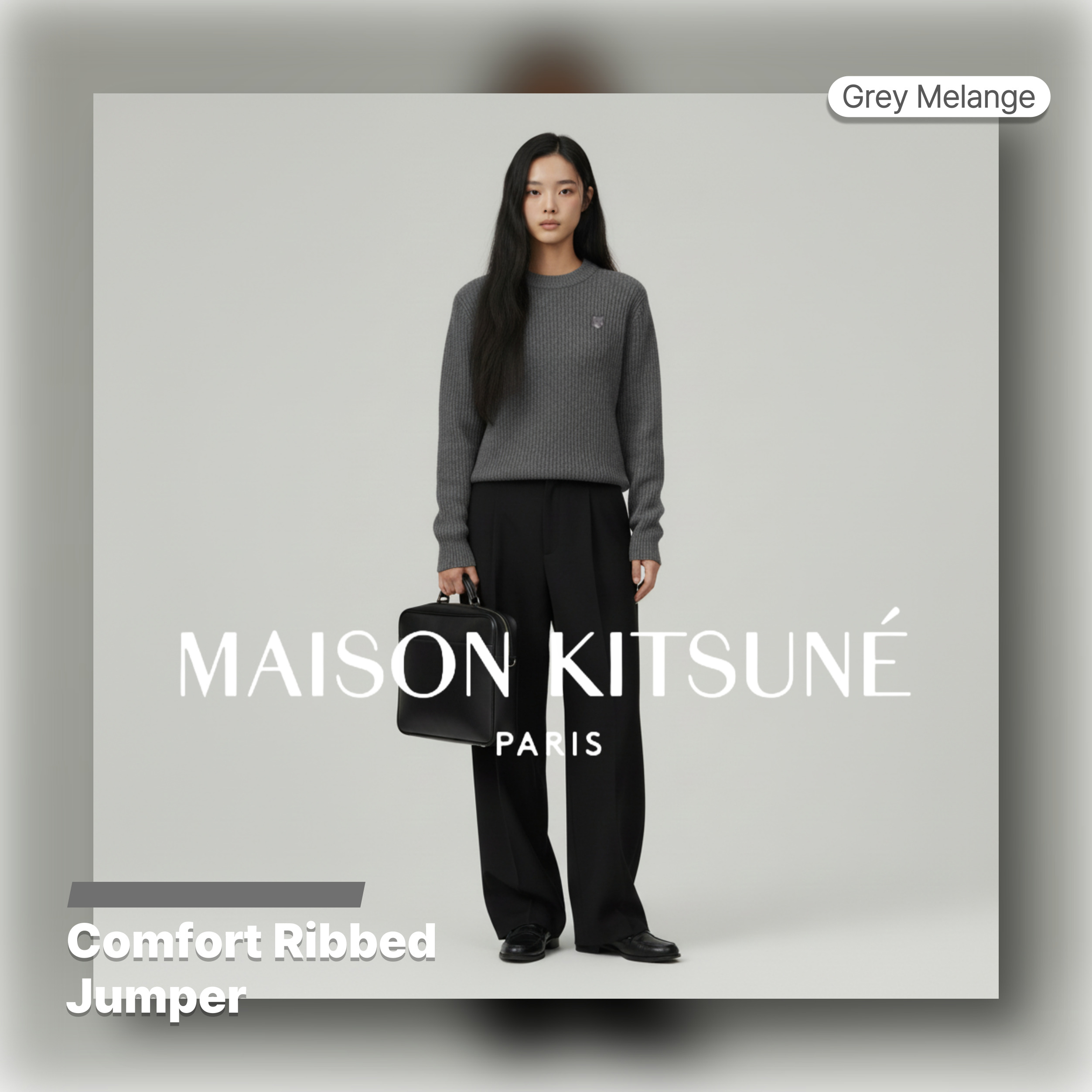 [Maison Kitsune]메종키츠네 폭스헤드 립드 니트 (25SS 봄 시즌 특가)