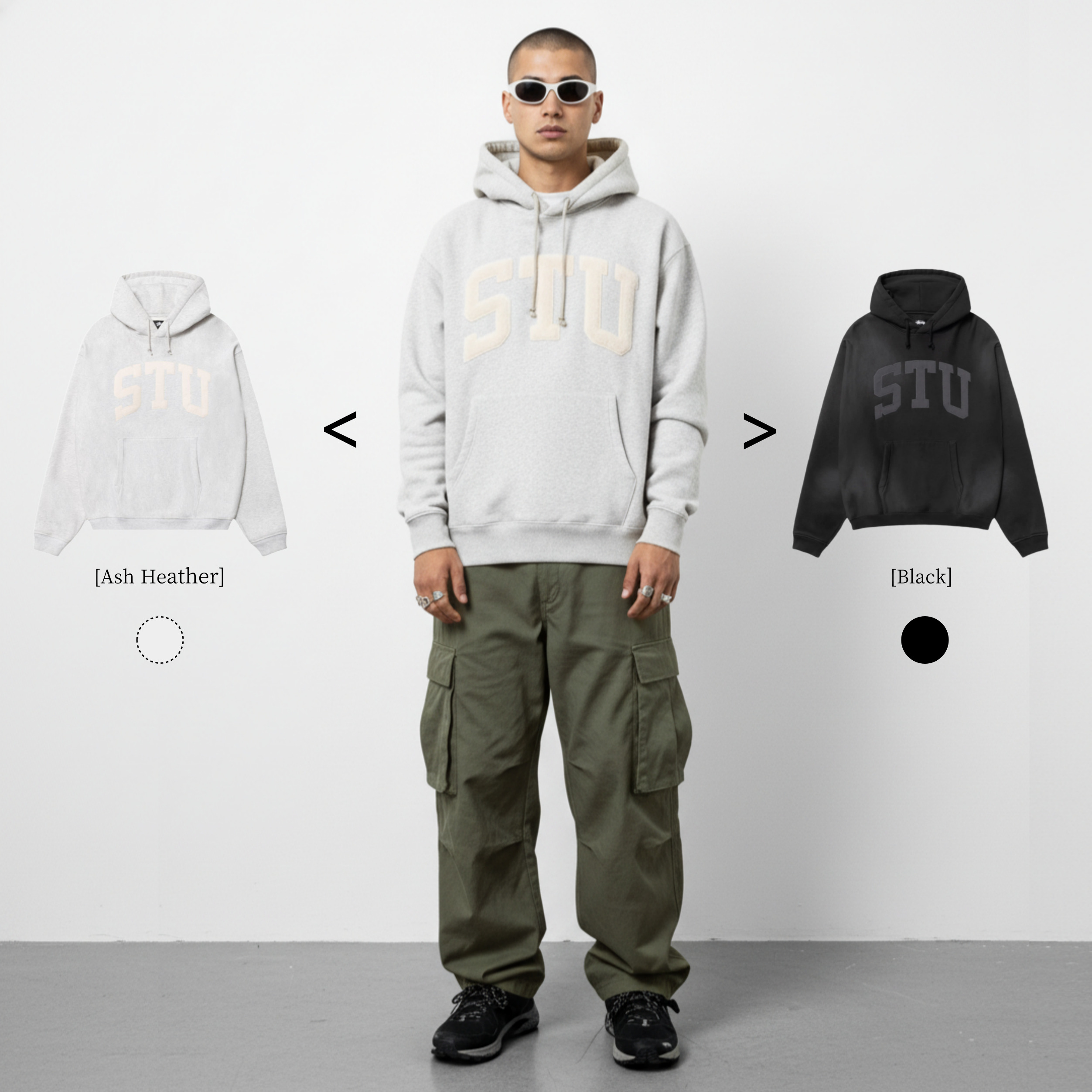 [STUSSY]스투시 아플리케 기모 후드