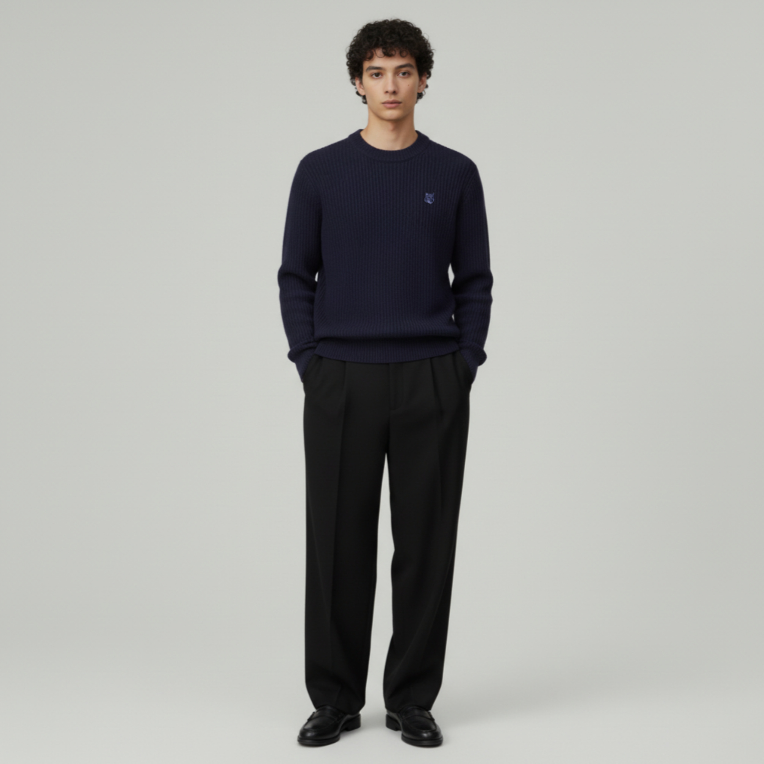 [Maison Kitsune]메종키츠네 폭스헤드 립드 니트 (25SS 봄 시즌 특가)