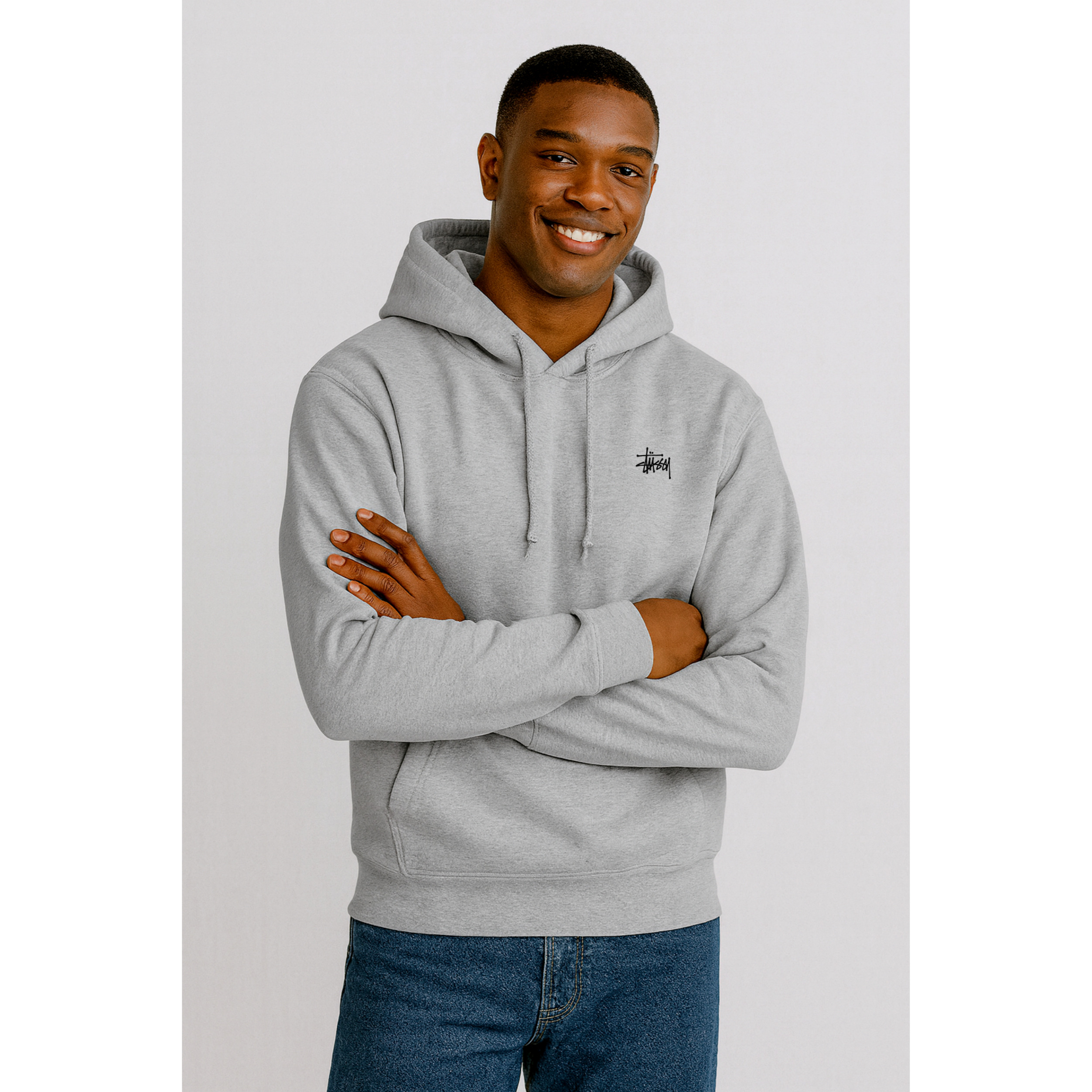 [STUSSY]스투시 베이직로고 기모 후드