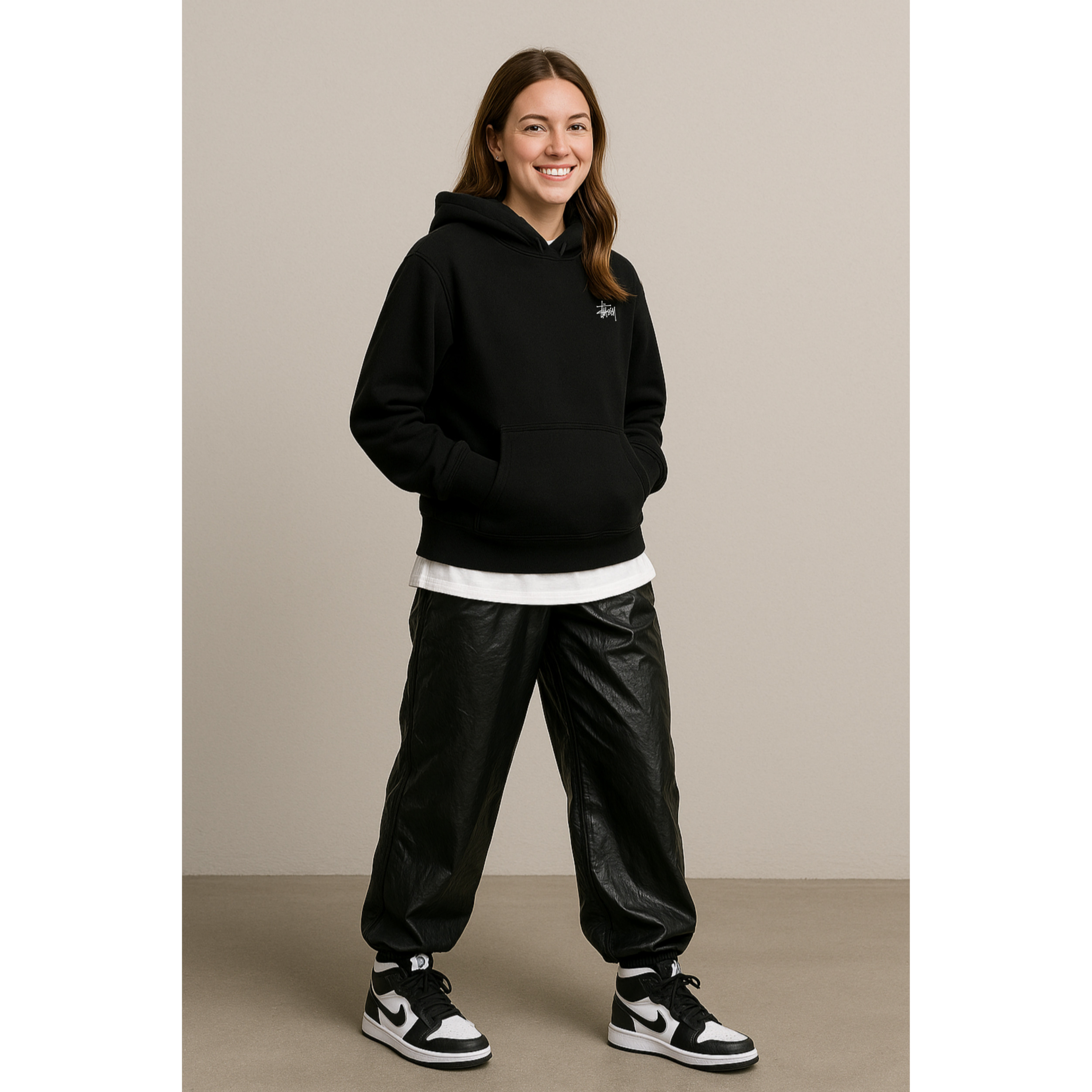 [STUSSY]스투시 베이직로고 기모 후드