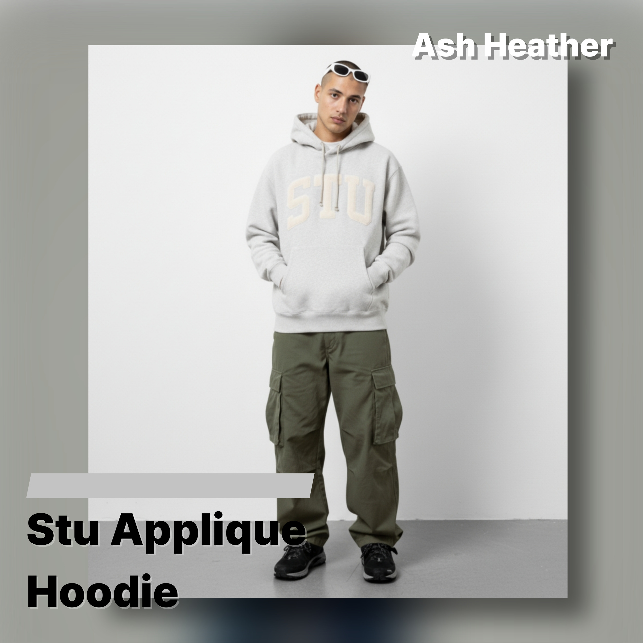 [STUSSY]스투시 아플리케 기모 후드