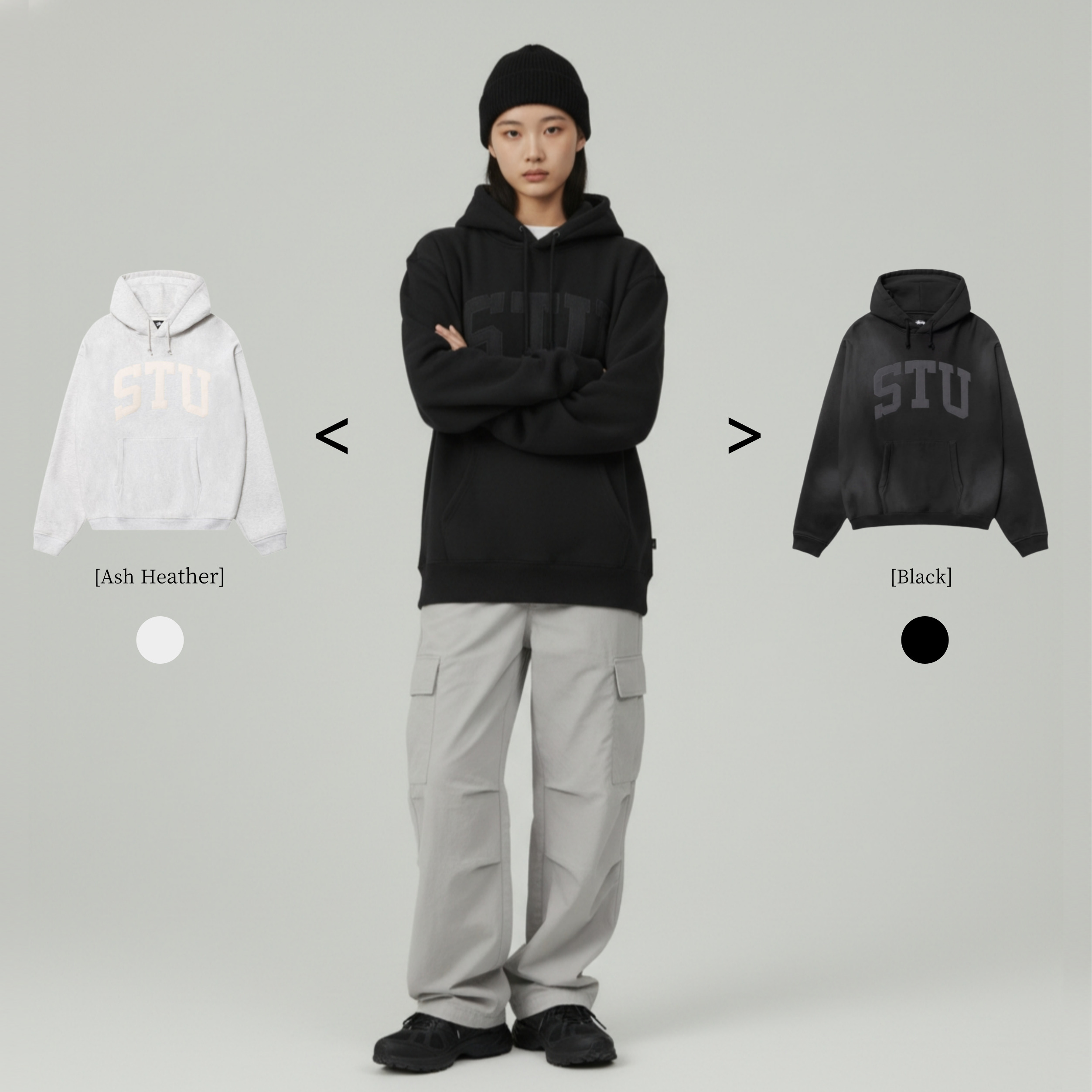 [STUSSY]스투시 아플리케 기모 후드