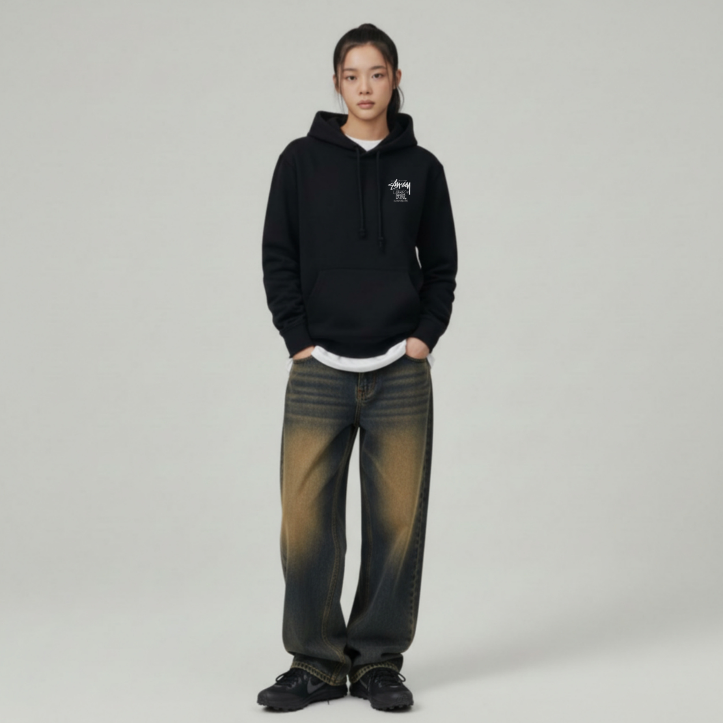 [STUSSY]스투시 클래식기어 기모 후드