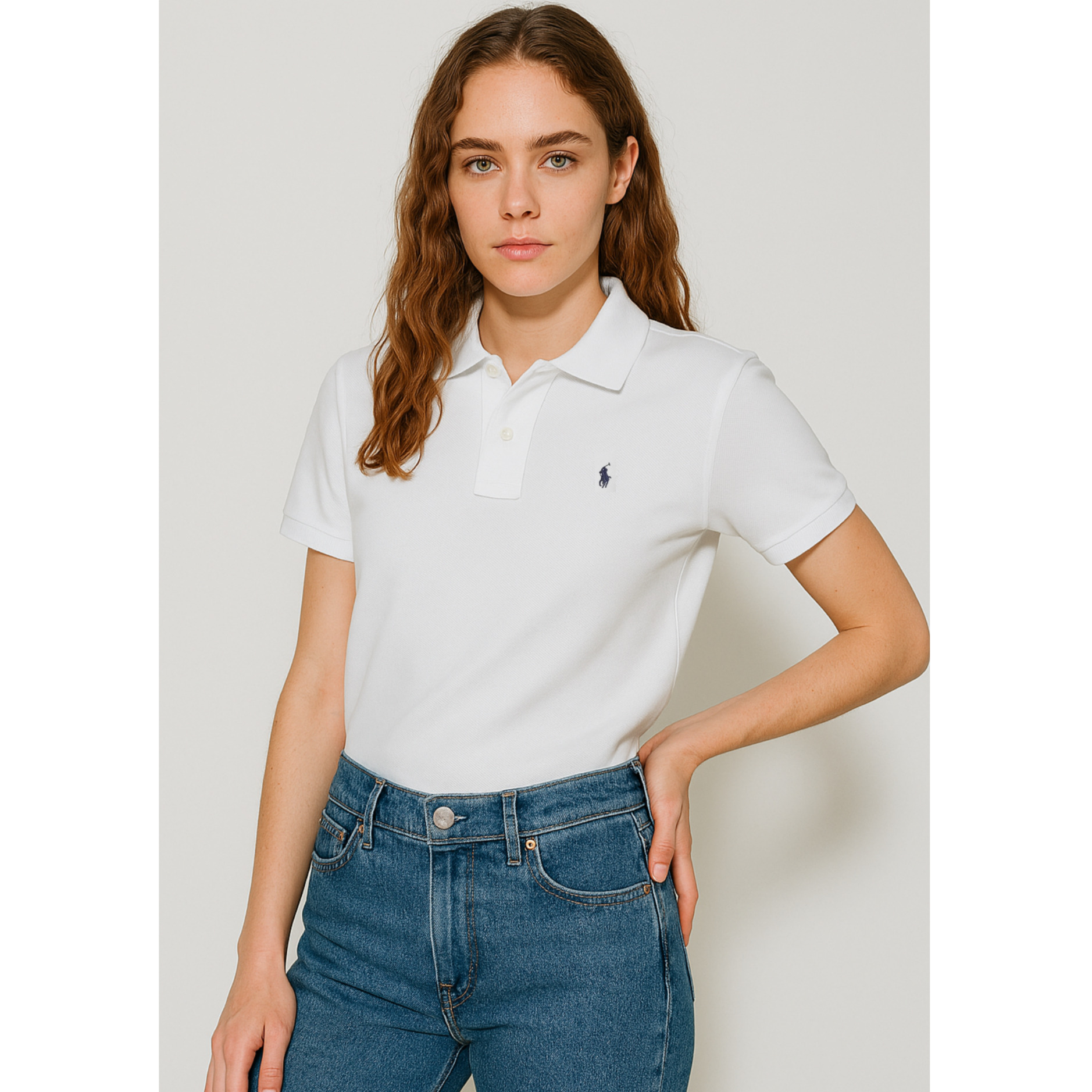 [POLO RALPH LAUREN]폴로 여성 클래식핏 메시 PK 셔츠
