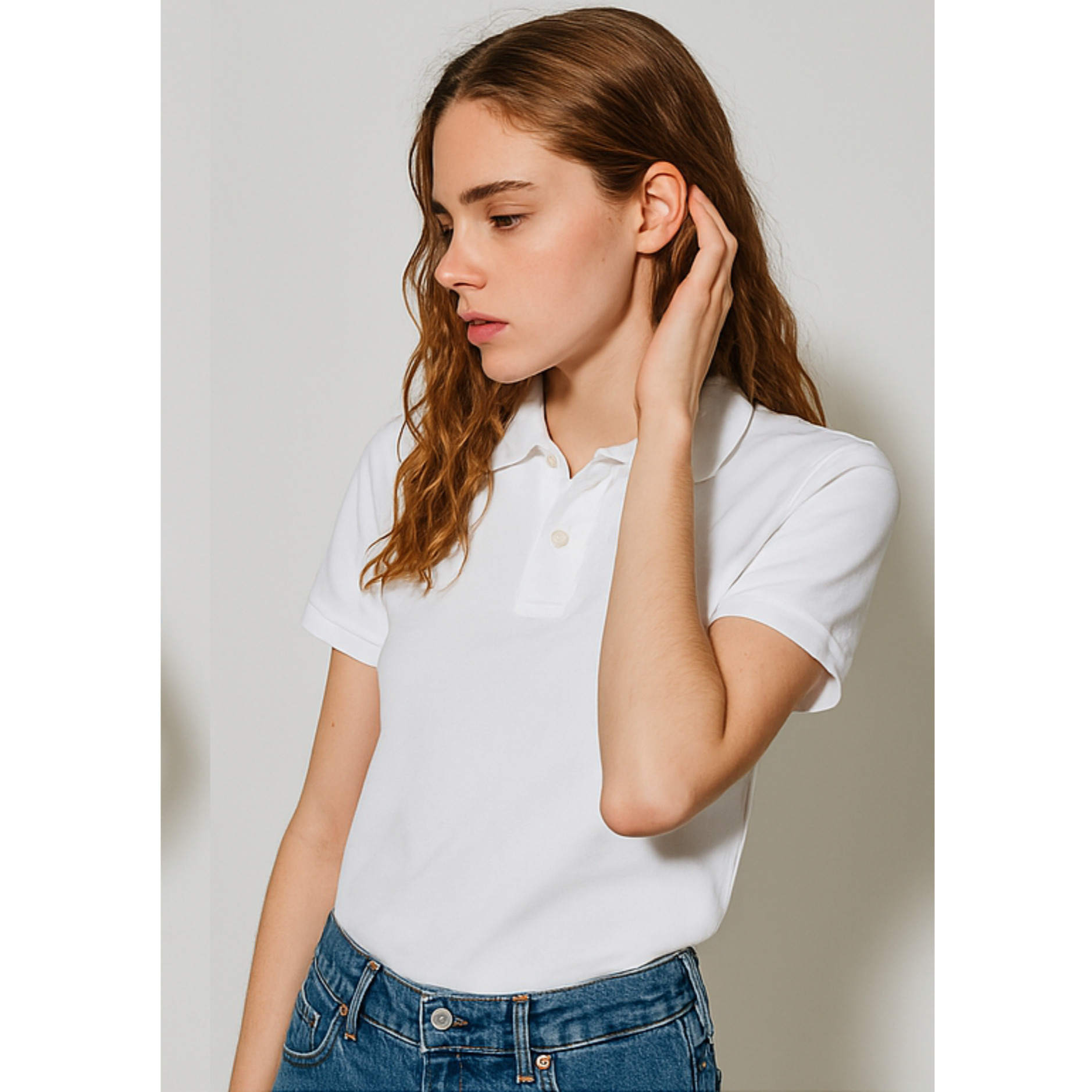 [POLO RALPH LAUREN]폴로 여성 클래식핏 메시 PK 셔츠