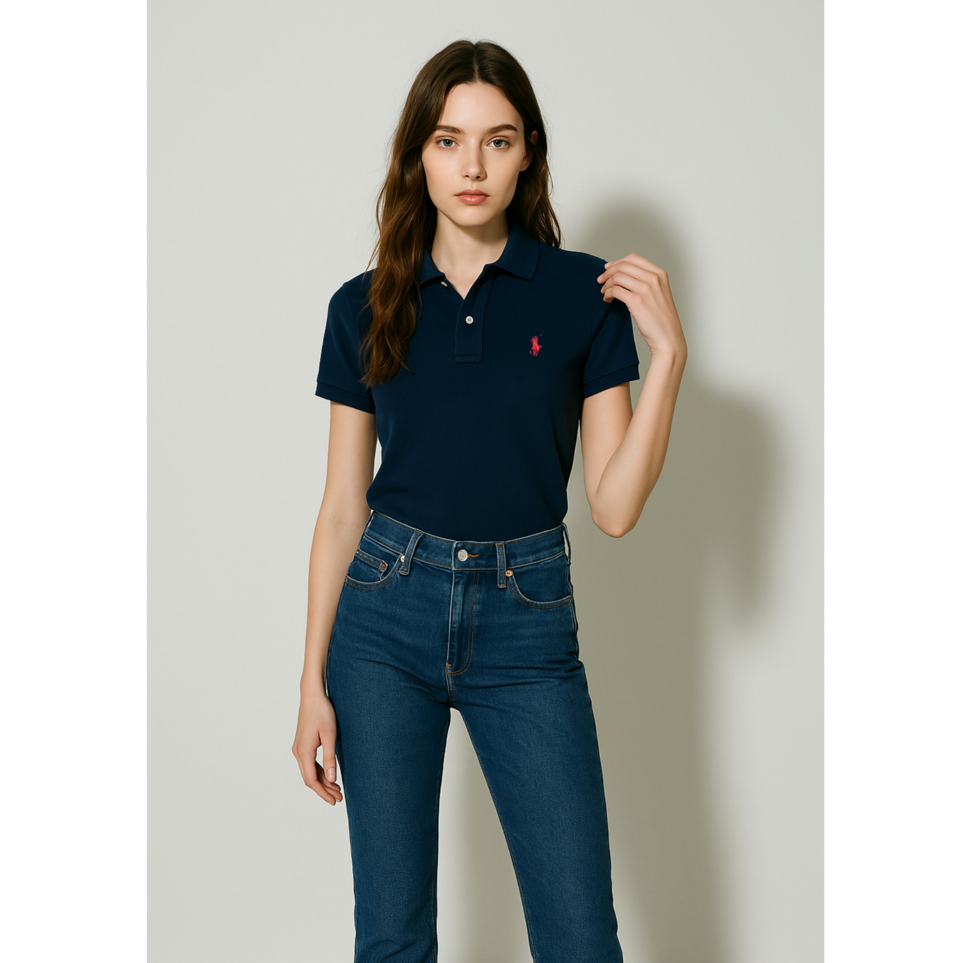 [POLO RALPH LAUREN]폴로 여성 클래식핏 메시 PK 셔츠