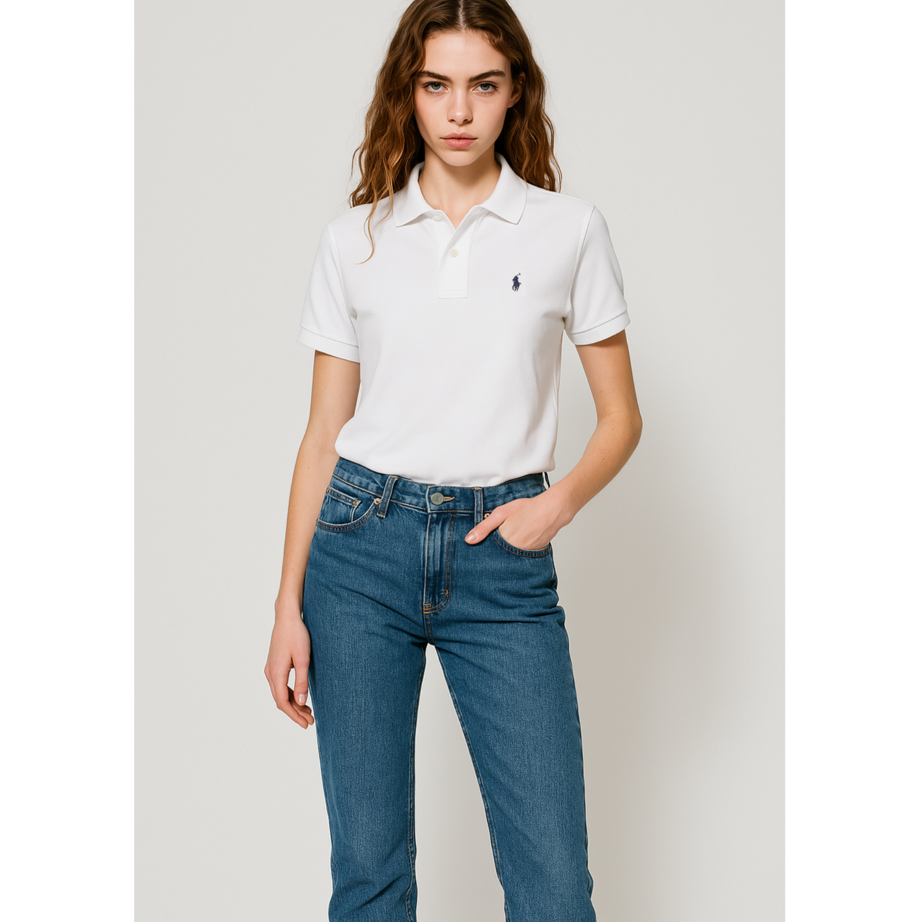 [POLO RALPH LAUREN]폴로 여성 클래식핏 메시 PK 셔츠