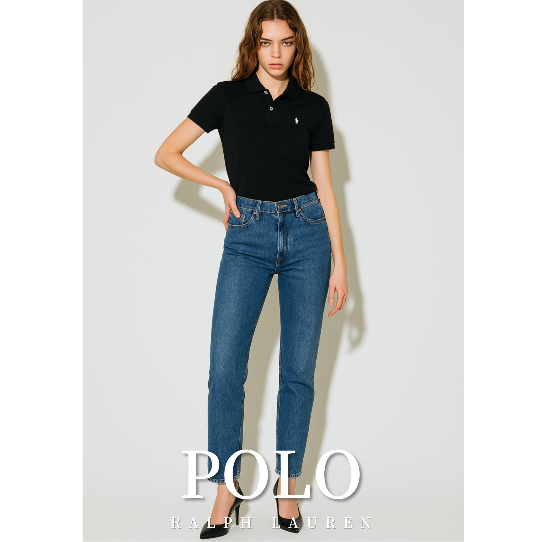 [POLO RALPH LAUREN]폴로 여성 클래식핏 메시 PK 셔츠
