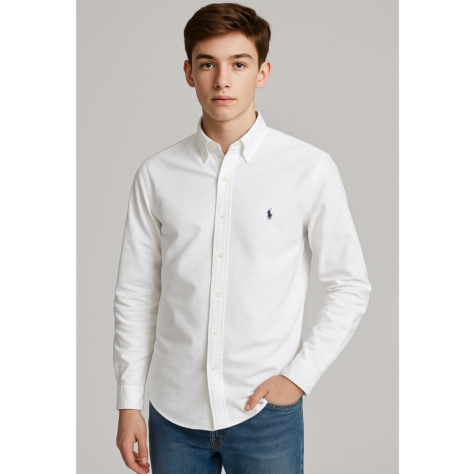 [POLO RALPH LAUREN]폴로 클래식핏 옥스포드 긴팔셔츠 White
