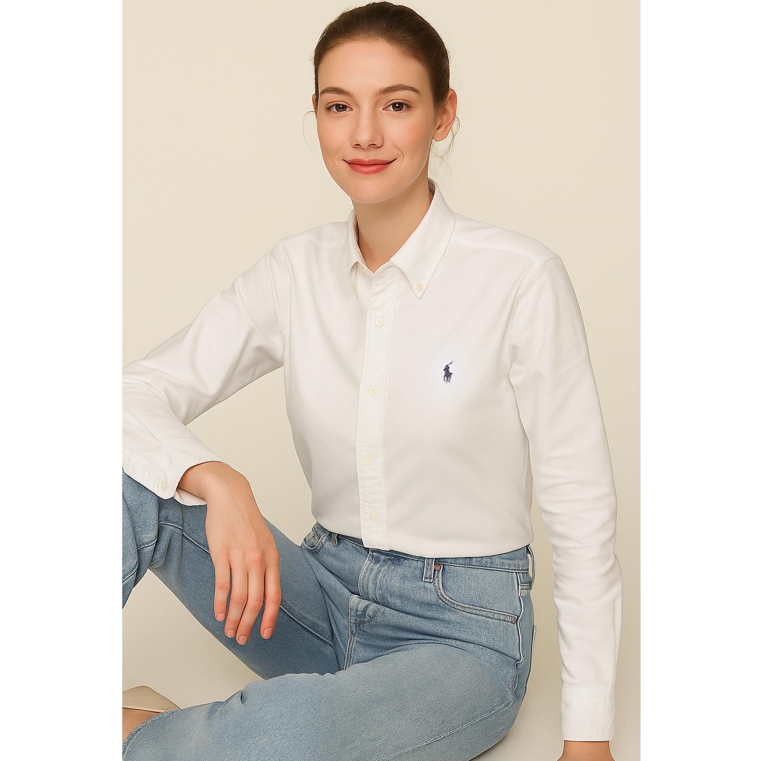 [POLO RALPH LAUREN]폴로 클래식핏 옥스포드 긴팔셔츠 White