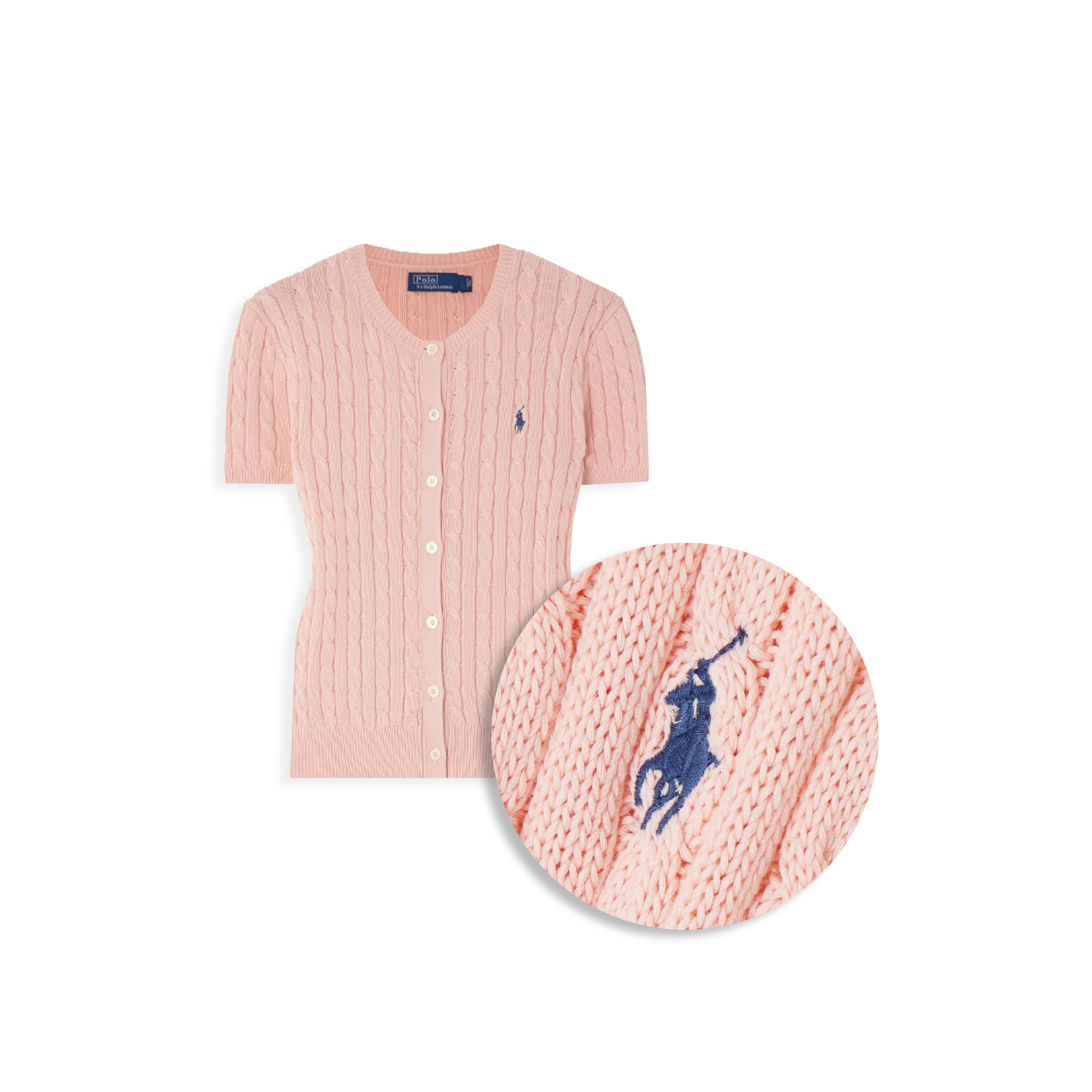 [POLO RALPH LAUREN]폴로 여성 케이블 반팔 가디건