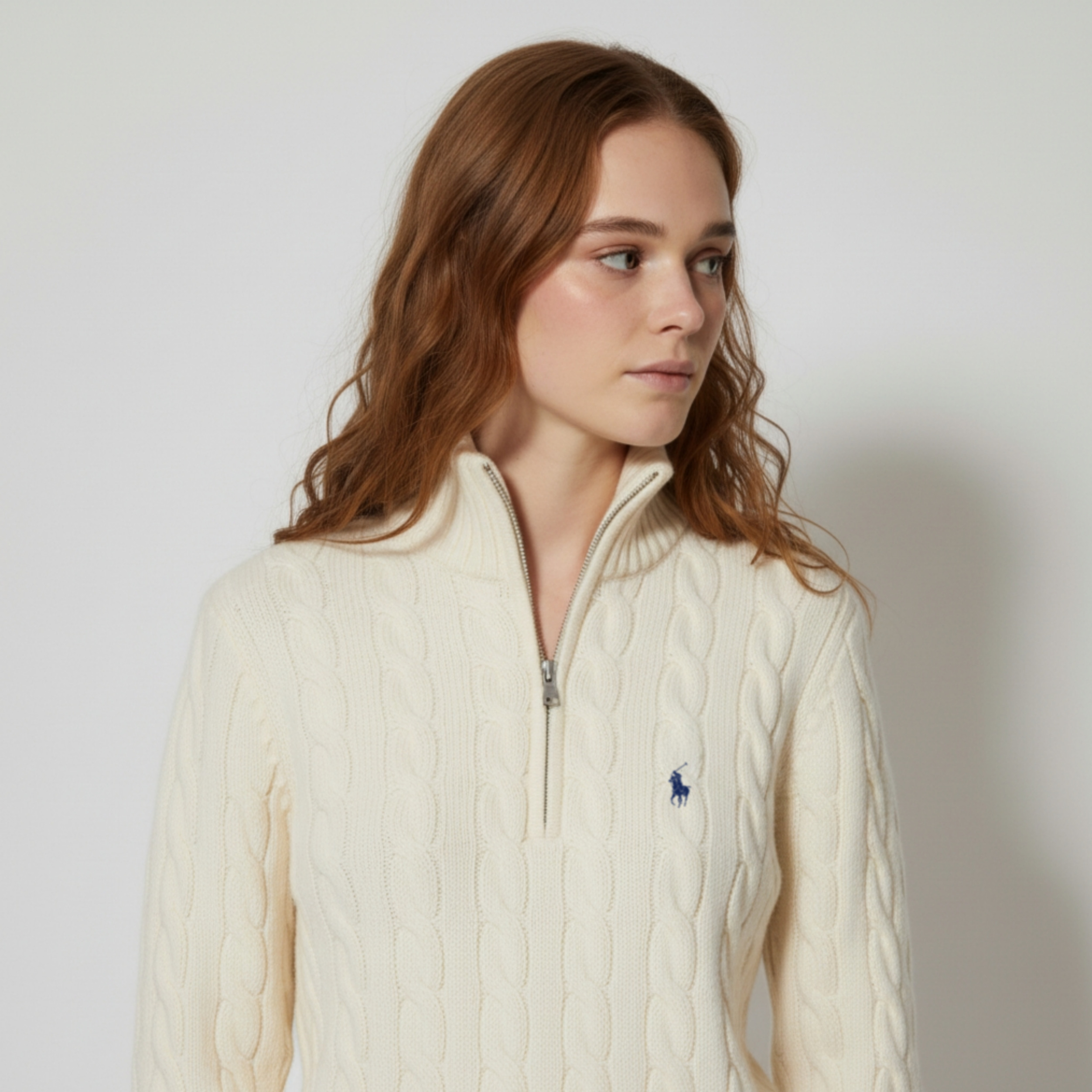 [POLO RALPH LAUREN]폴로 울 캐시미어 케이블 하프집업_봄 시즌 특가