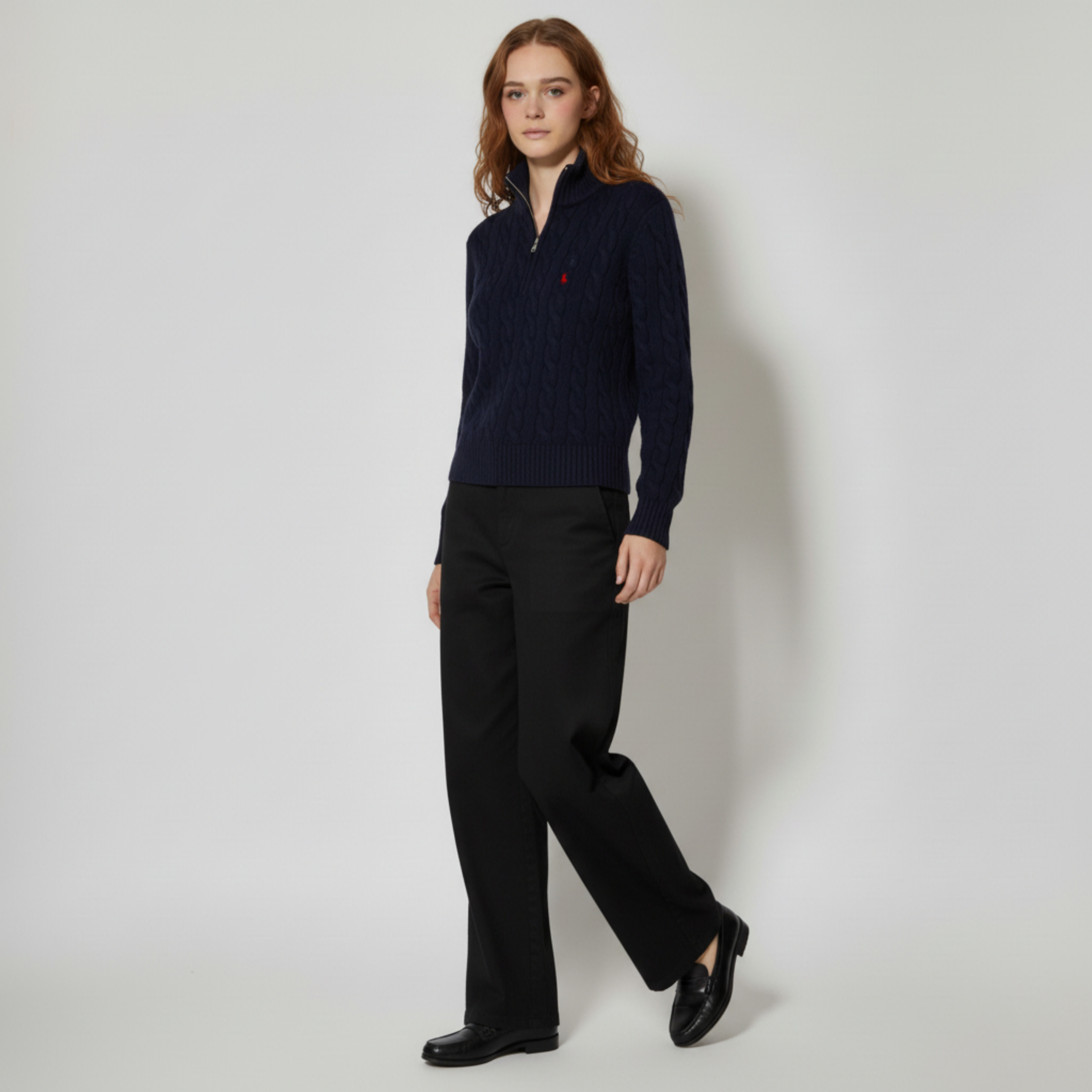 [POLO RALPH LAUREN]폴로 울 캐시미어 케이블 하프집업_봄 시즌 특가