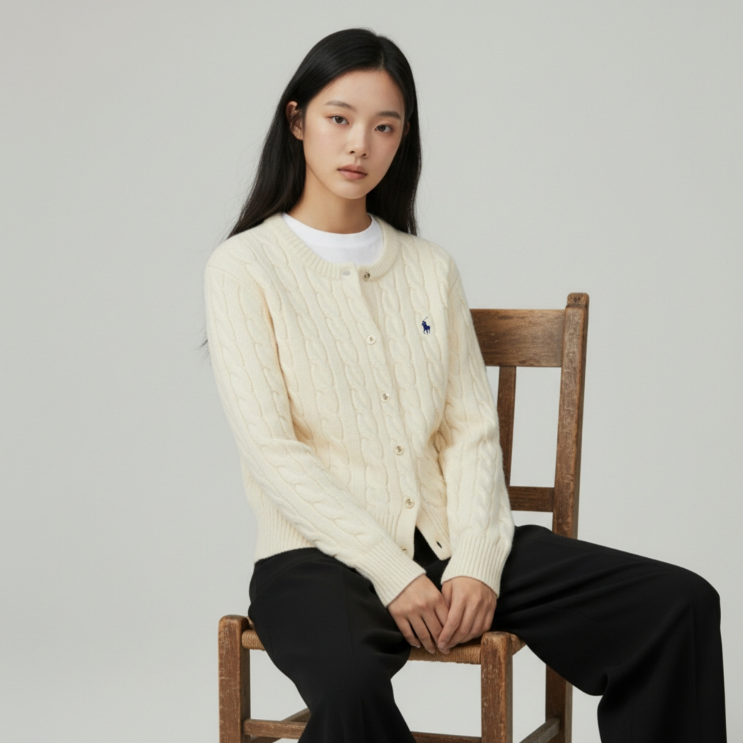 [POLO RALPH LAUREN]폴로 랄프로렌 여성 울 캐시미어 케이블 가디건_봄 시즌 특가