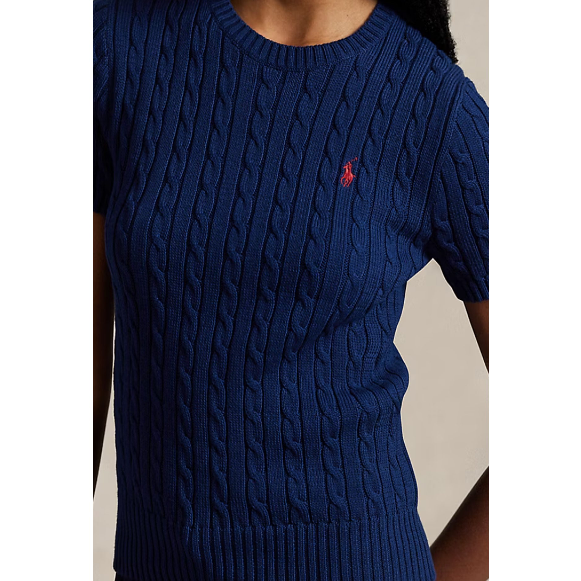 [POLO RALPH LAUREN]폴로 여성 케이블 반팔니트