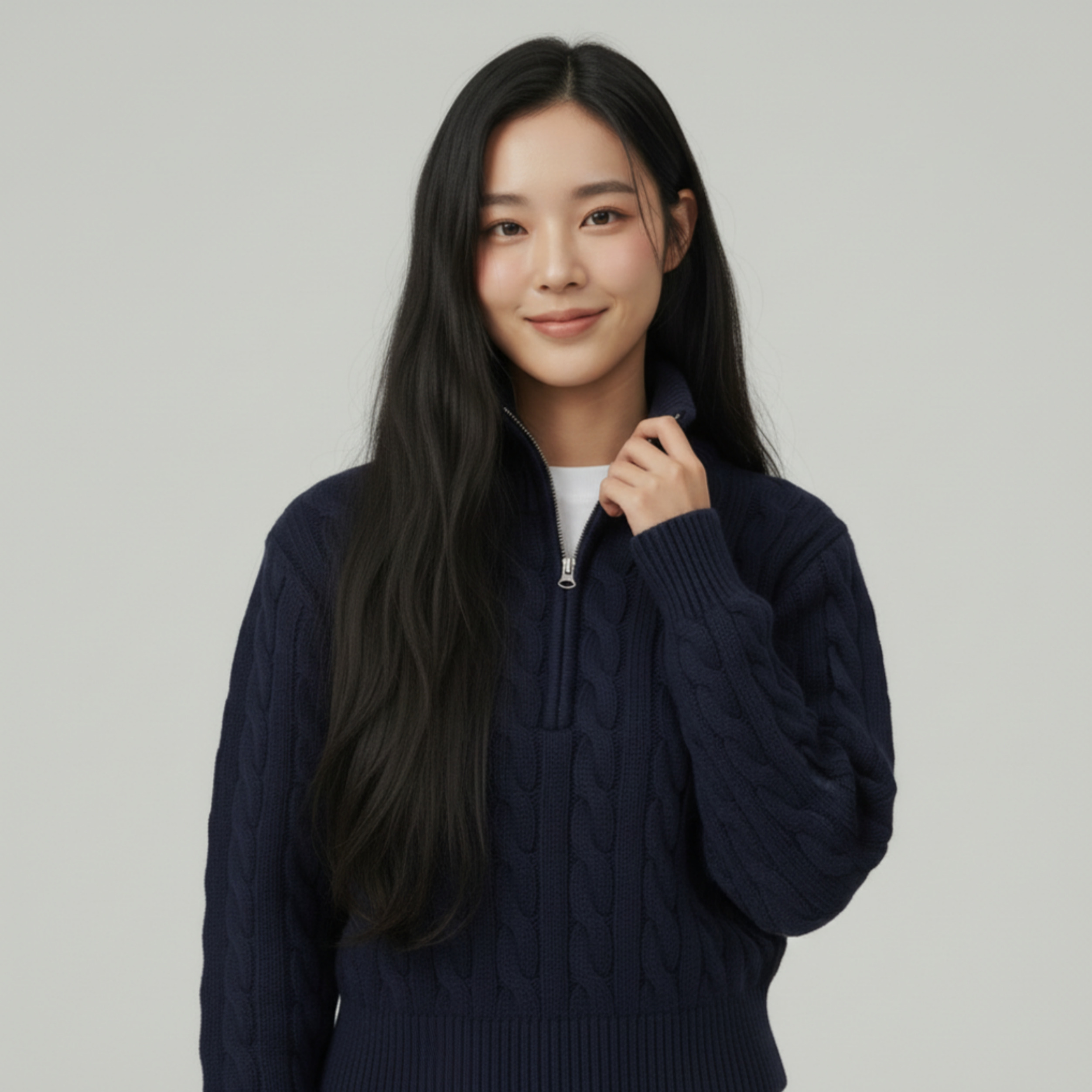 [POLO RALPH LAUREN]폴로 울 캐시미어 케이블 하프집업_봄 시즌 특가